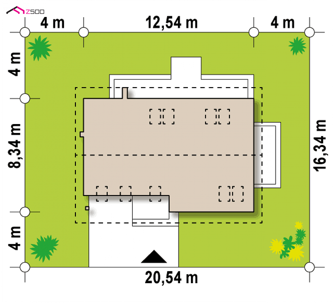 Z269 to wyjątkowy dom z kategorii projekty domów z większą liczbą pokoi Gotowy projekt domu Z269 - Kompaktowy dom z poddaszem i garazem w bryle, 4 sypialnie i dodatkowy pokój na parterze