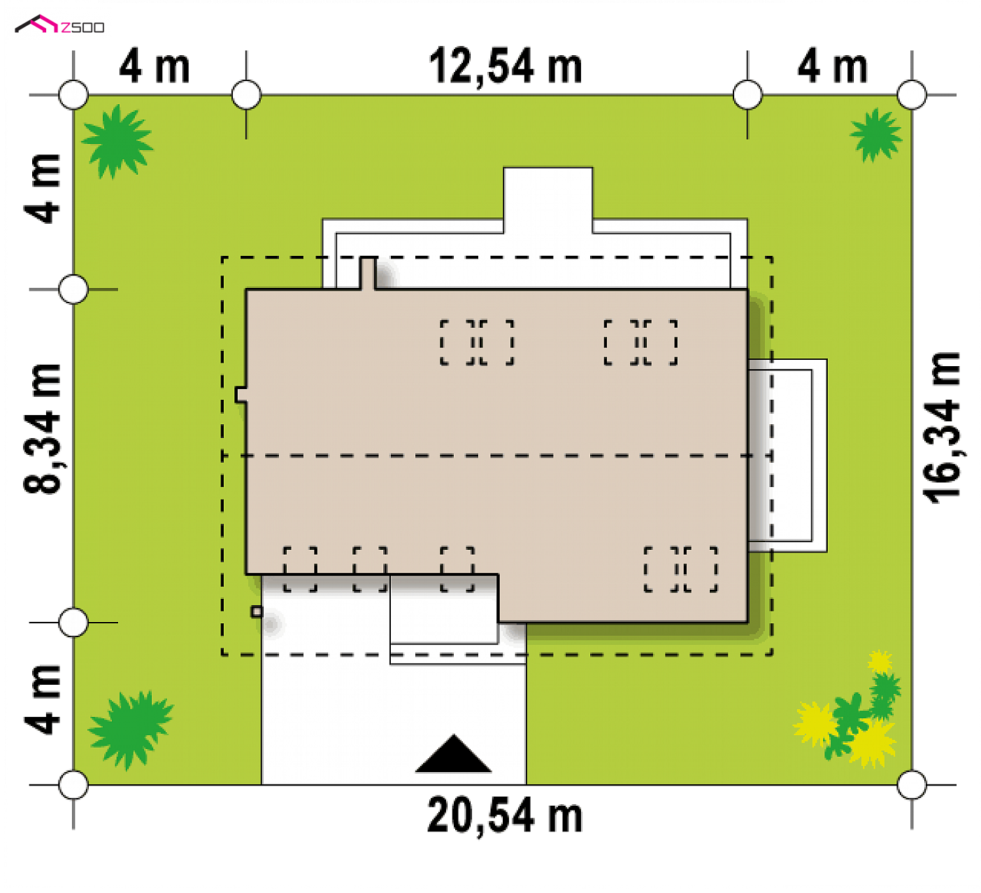 Z269 to wyjątkowy dom z kategorii projekty domów z garażem jednostanowiskowym Gotowy projekt domu - Kompaktowy dom z poddaszem i garazem w bryle, 4 sypialnie i dodatkowy pokój na parterze