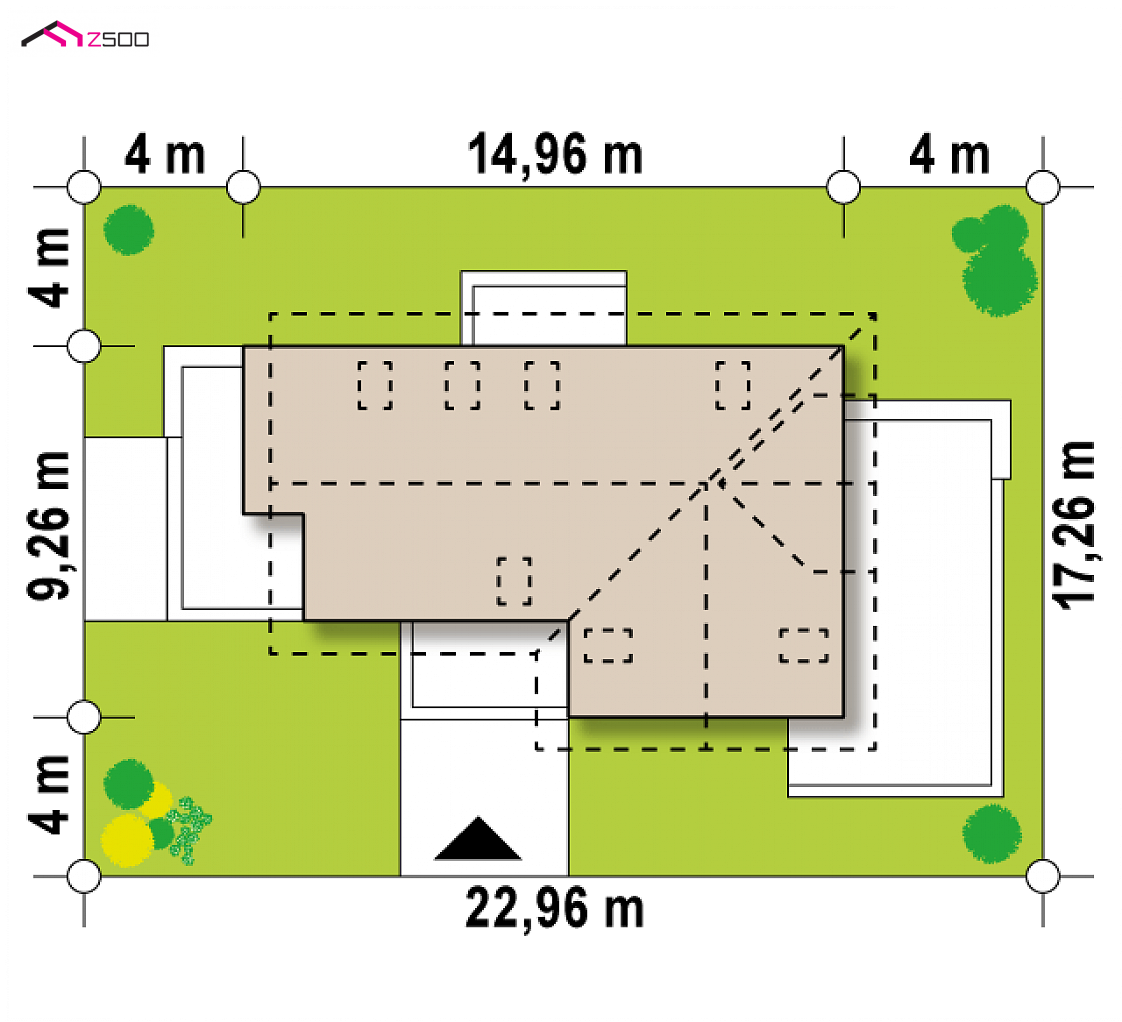 Z150 to wyjątkowy dom z kategorii projekty domów z większą liczbą pokoi Gotowy projekt domu Z150 - Dom z poddaszem użytkowym oraz możliwością adaptacji usługi