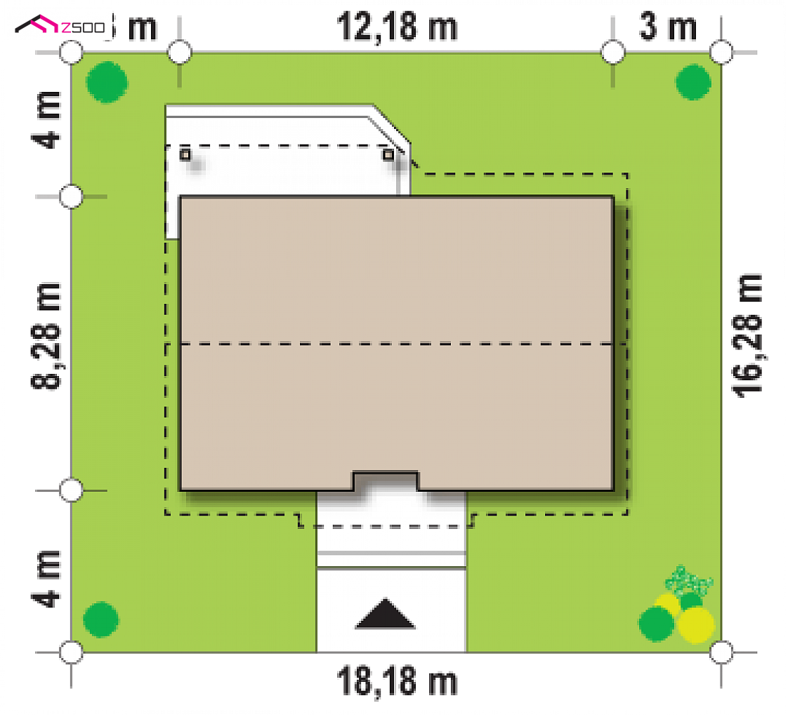 Z7 to wyjątkowy dom z kategorii projekty domów do 90 m2 Gotowy projekt domu Z7 - Mały dom z dachem dwuspadowym, ekonomiczny, funkcjonalny i praktyczny