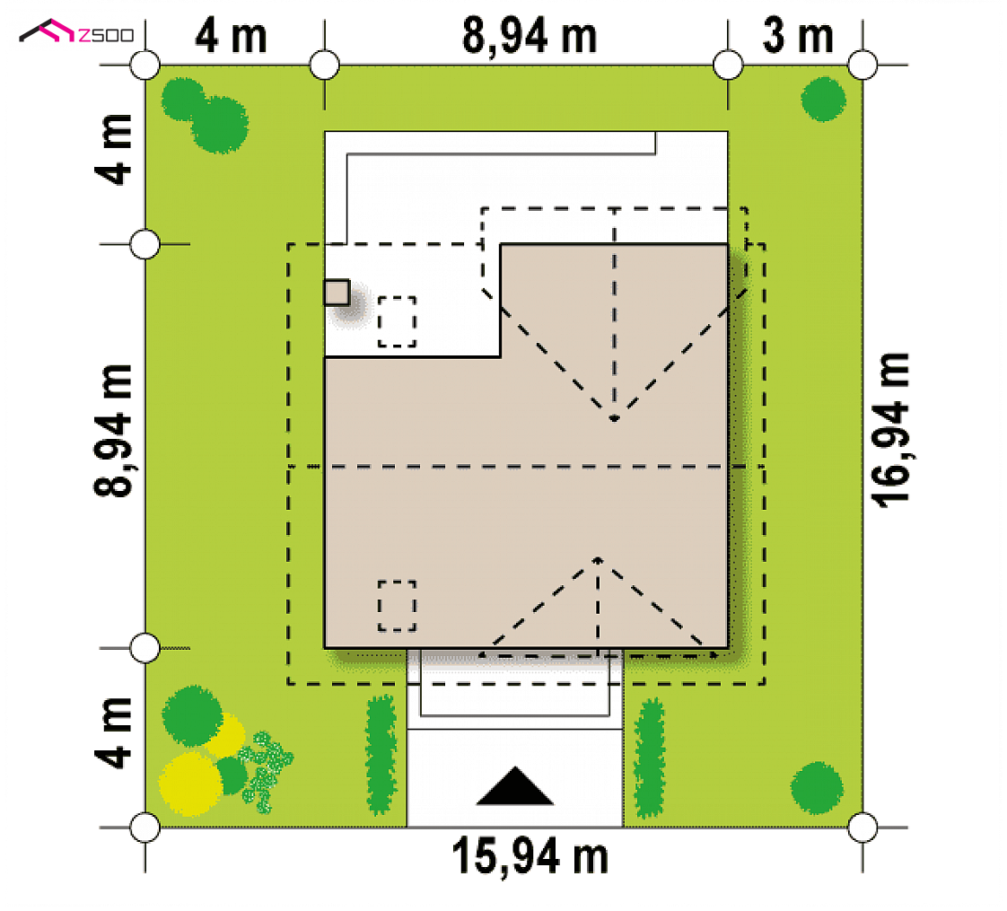Z163 to wyjątkowy dom z kategorii projekty domów do 100 m2 Gotowy projekt domu Z163 - Mały i funkcjonalny dom z poddaszem użytkowym i lukarną od strony ogrodu.