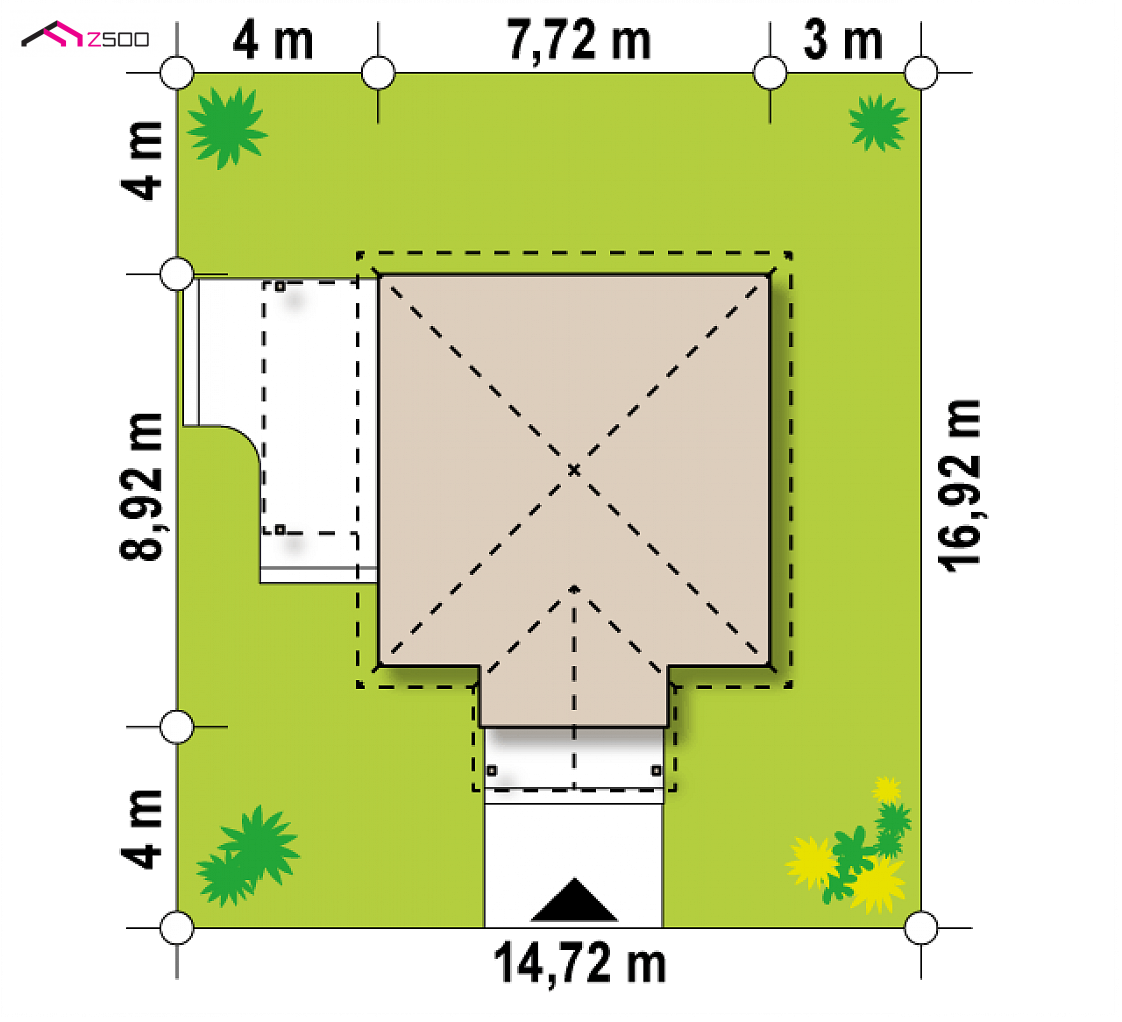 Z73 to wyjątkowy dom z kategorii projekty domów tanich w budowie Gotowy projekt domu Z73 - Prosty i tani dom letniskowy lub całoroczny. Optymalna funkcja na małej powierzchni.