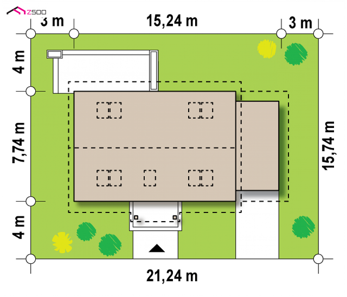 Z12 P GP to wyjątkowy dom z kategorii projekty domów jednorodzinnych Gotowy projekt domu Z12 P GP - Dom z poddaszem użytkowym oraz garażem po prawej stronie, łatwy w budowie.