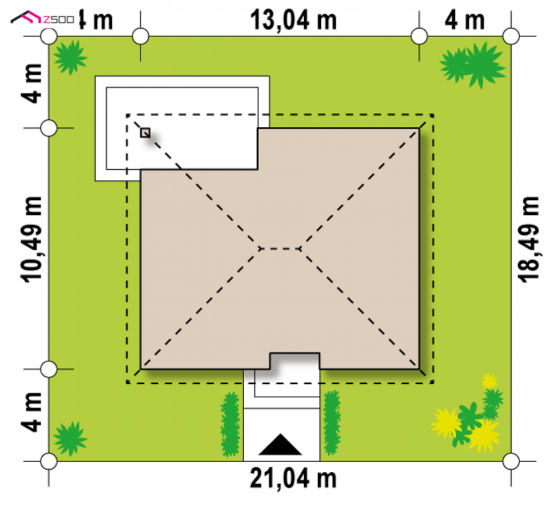 Z273 a to wyjątkowy dom z kategorii projekty domów z czterema pokojami Gotowy projekt domu Z273 a - Kompaktowy dom parterowy z trzema sypialniami i z kotłownią na ekogroszek.