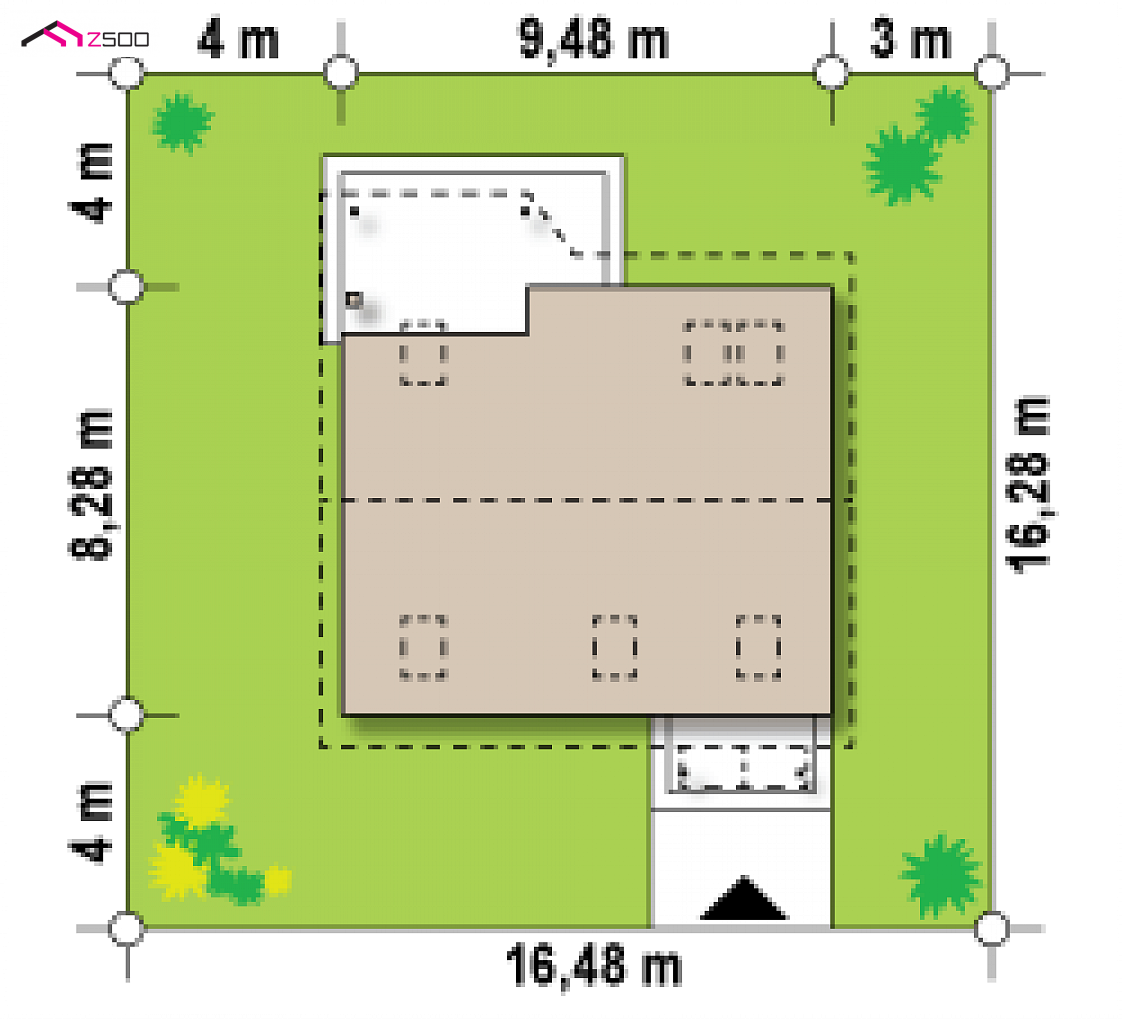Z75 to wyjątkowy dom z kategorii projekty domów do 100 m2 Gotowy projekt domu Z75 - Prosty w budowie dom z dwuspadowym dachem także na mniejszą działkę.