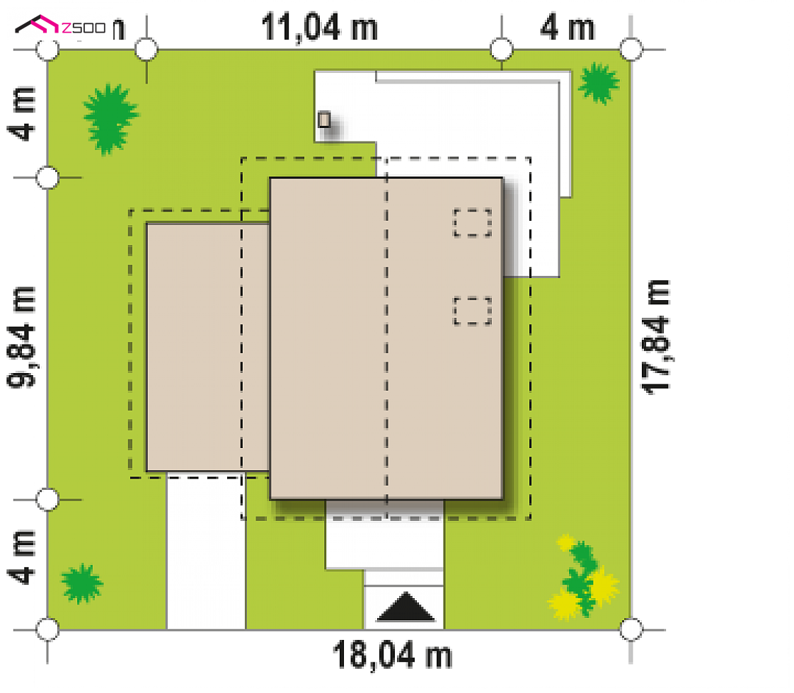Z177 GL to wyjątkowy dom z kategorii projekty domów z większą liczbą pokoi Gotowy projekt domu Z177 GL - Mały, wygodny i praktyczny dom z garażem po lewej stronie.