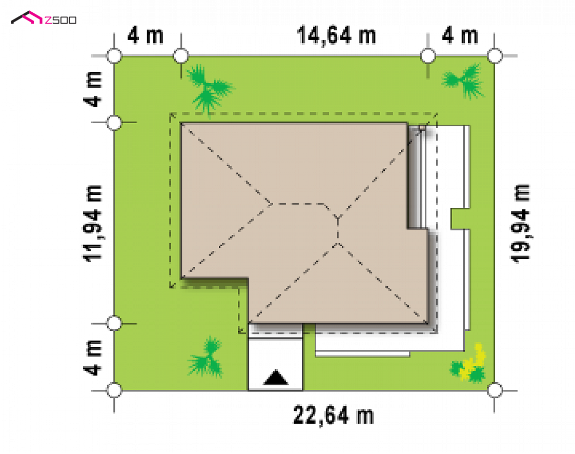 Z141 GL to wyjątkowy dom z kategorii projekty domów parterowych Gotowy projekt domu Z141 GL - wariant z garażem po lewej stronie