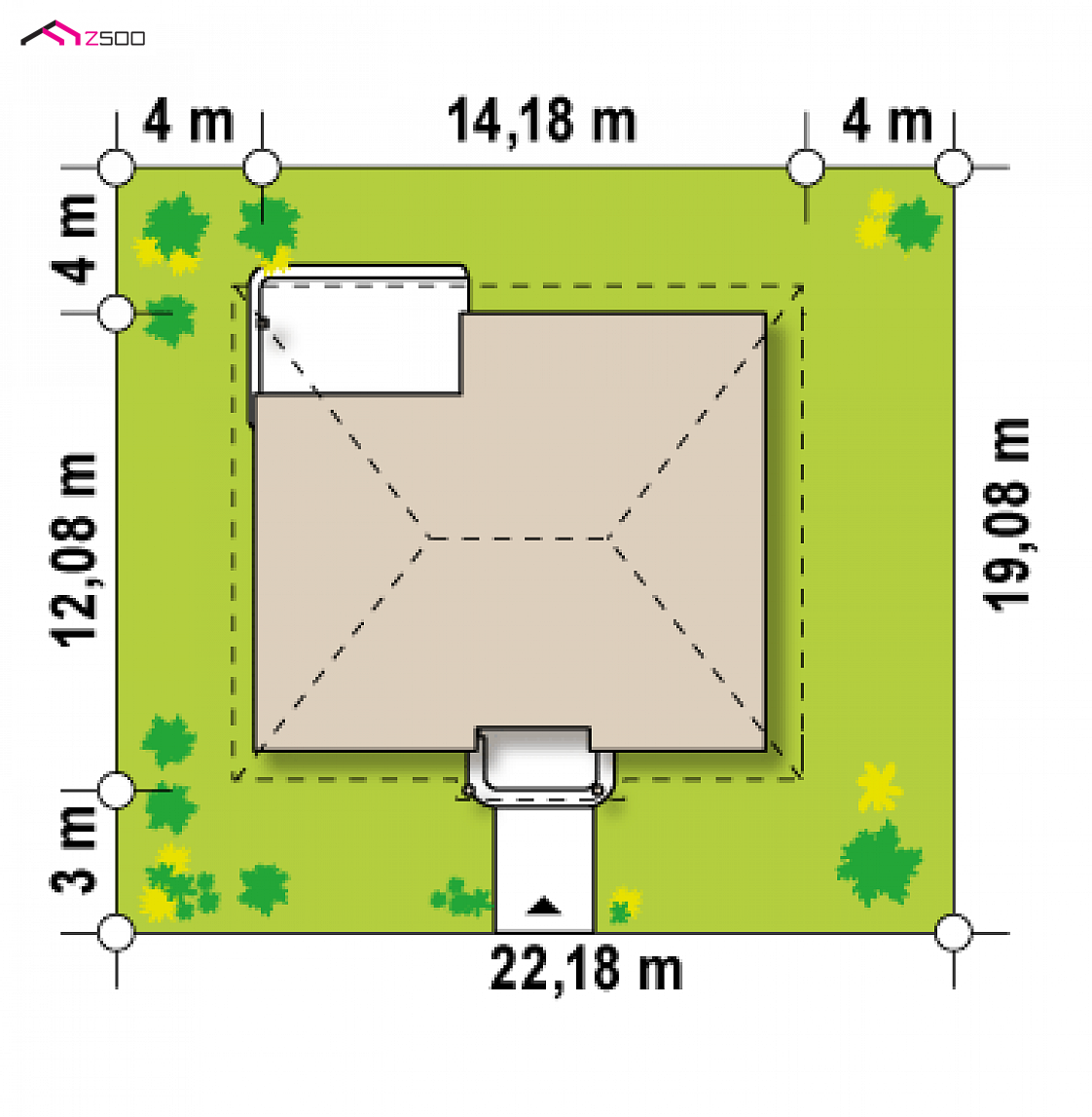 Z86 bG to wyjątkowy dom z kategorii projekty domów z czterema pokojami Gotowy projekt domu Z86 bG - przytulny dom z pokojem kąpielowym