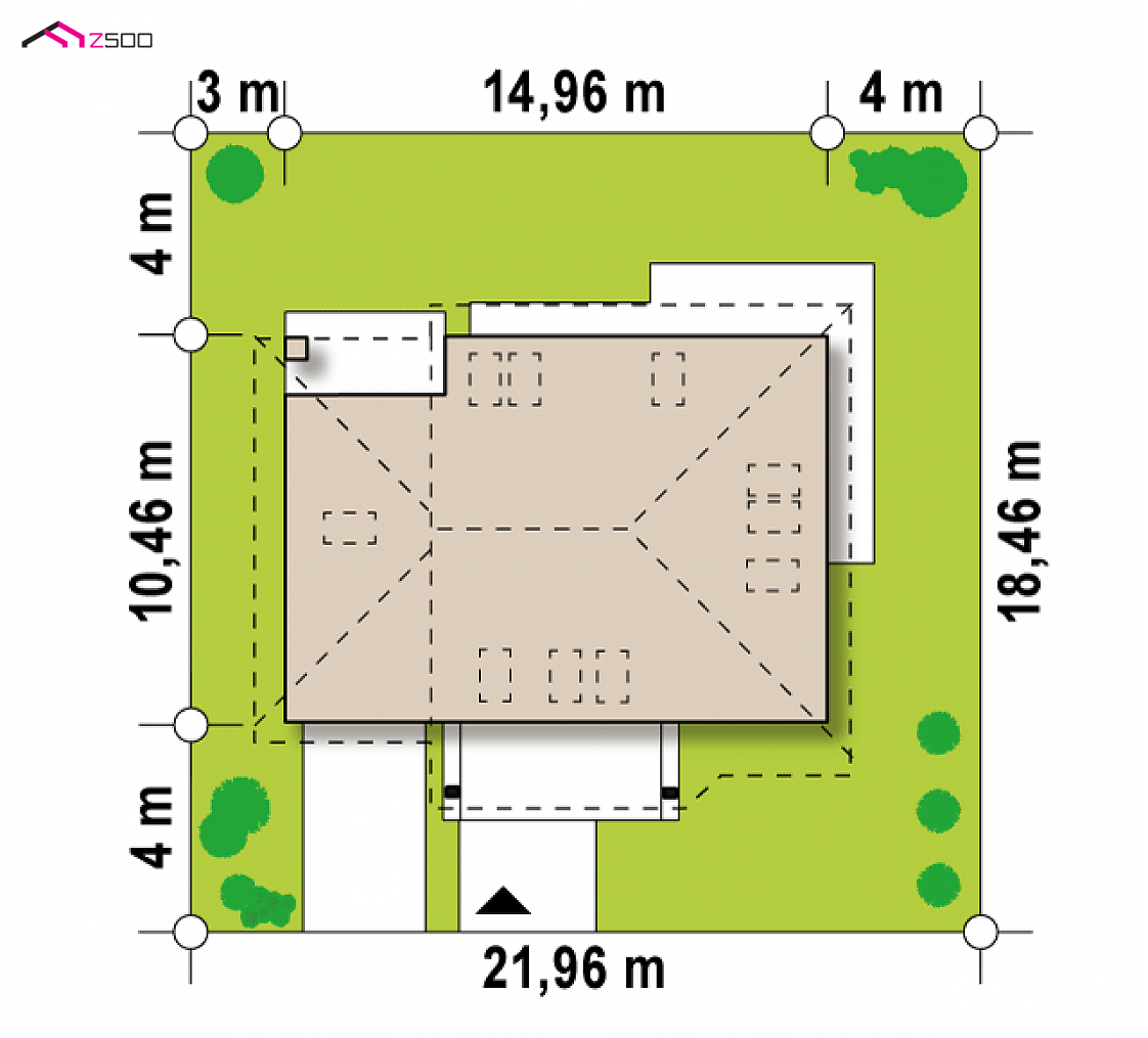 Z56 A to wyjątkowy dom z kategorii projekty domów jednorodzinnych Gotowy projekt domu Z56 A - Nowoczesna wersja