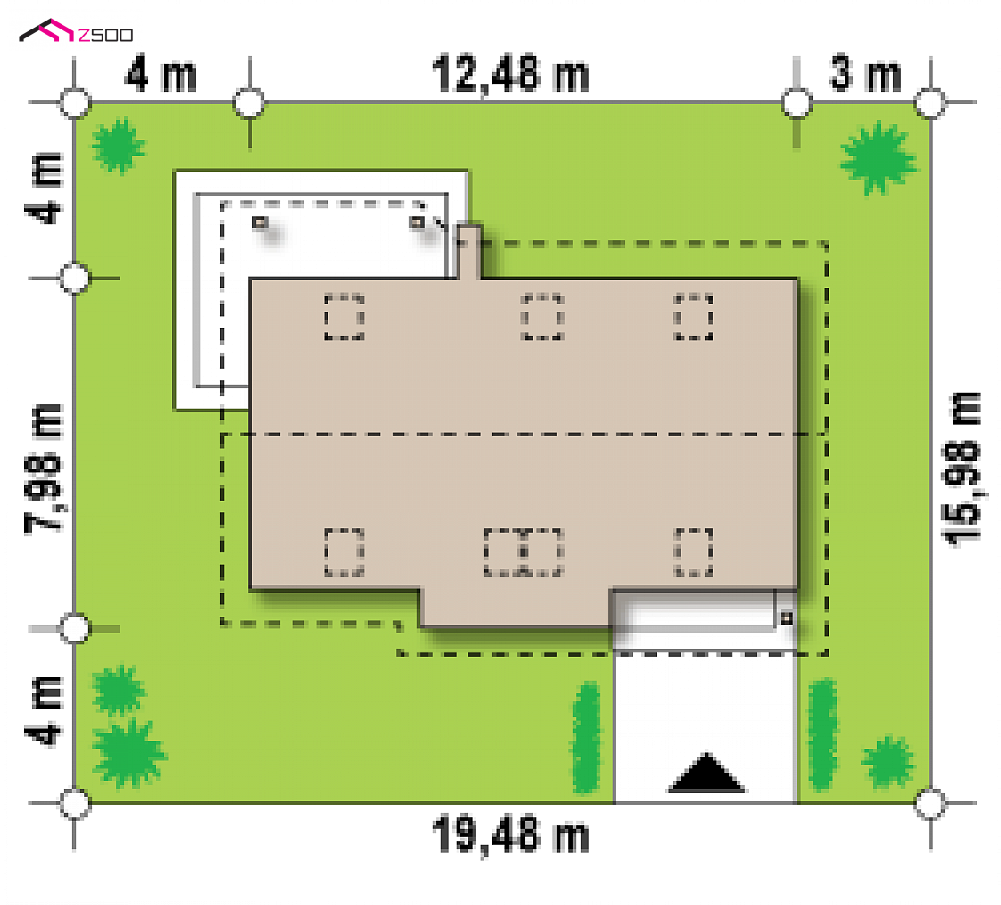 Z79 to wyjątkowy dom z kategorii projekty domów z większą liczbą pokoi Gotowy projekt domu Z79 - Prosty, ekonomiczny dom z poddaszem i funkcjonalnym wnętrzem, dach dwuspadowy.