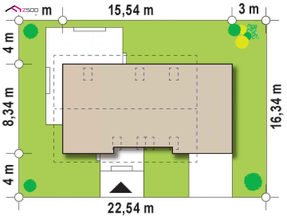 Z244 GP to wyjątkowy dom z kategorii projekty domów z poddaszem użytkowym Gotowy projekt domu Z244 GP - wariant z garażem 1-stanowiskowym po prawej stronie.