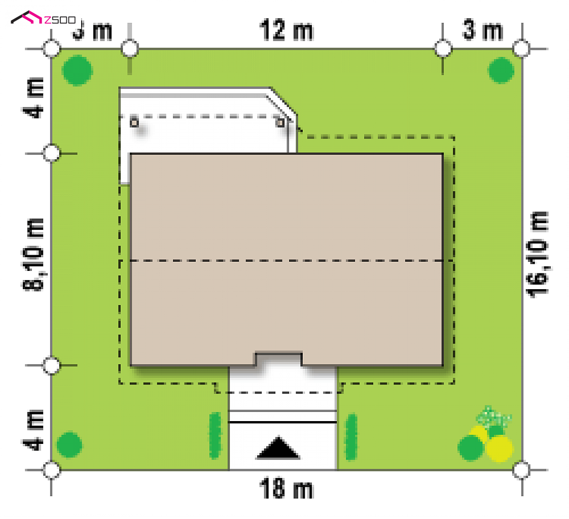 Z7 D 30 to wyjątkowy dom z kategorii projekty domów do 90 m2 Gotowy projekt domu Z7 D 30 - Wariant projektu Z7 D z kątem nachylenia połaci dachowej wynoszącym 30st.