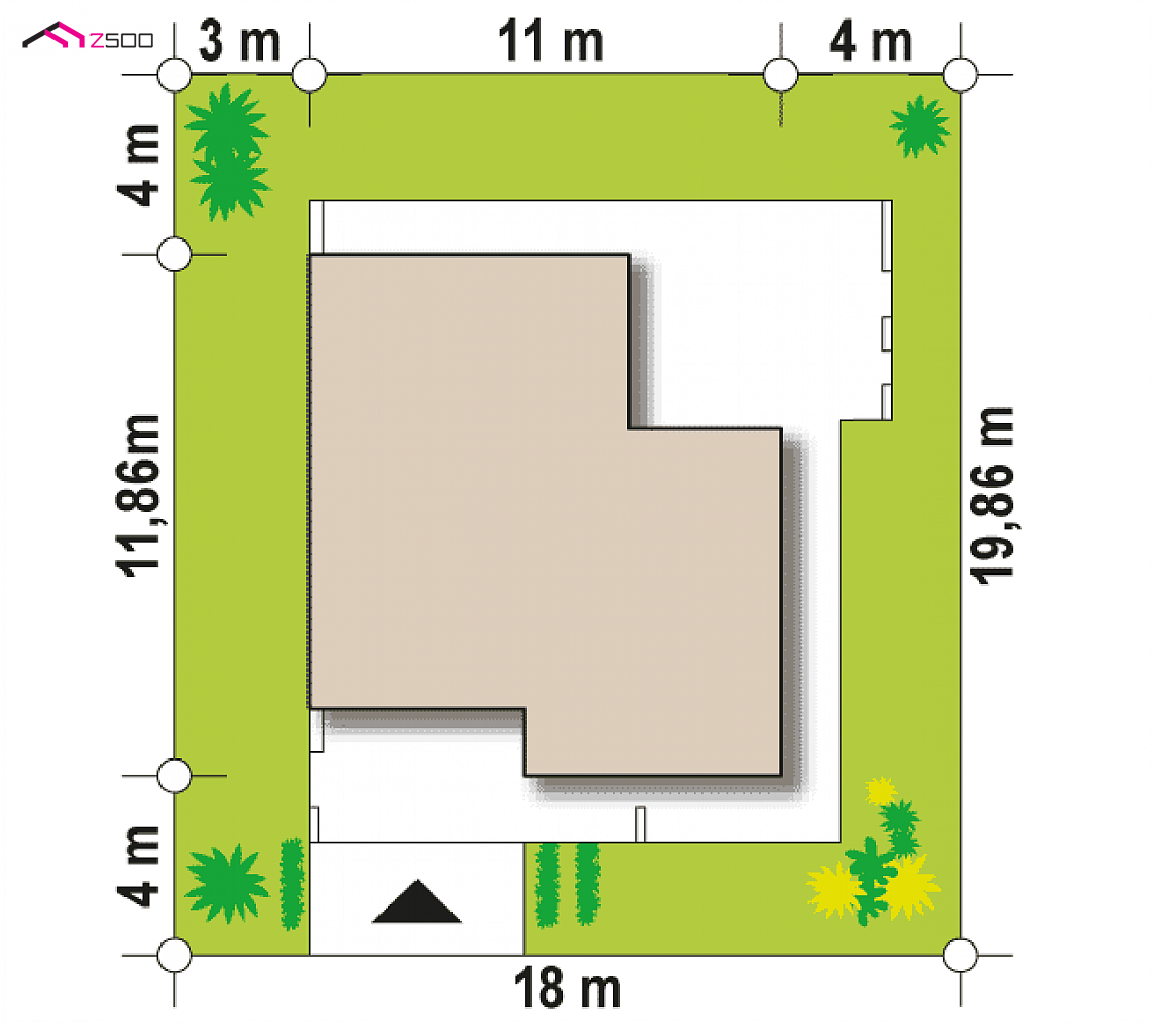 Zx57 to wyjątkowy dom z kategorii projekty domów do 90 m2 Gotowy projekt domu Zx57 - Nowoczesny parterowy dom o powierzchni użytkowej. 80+m2