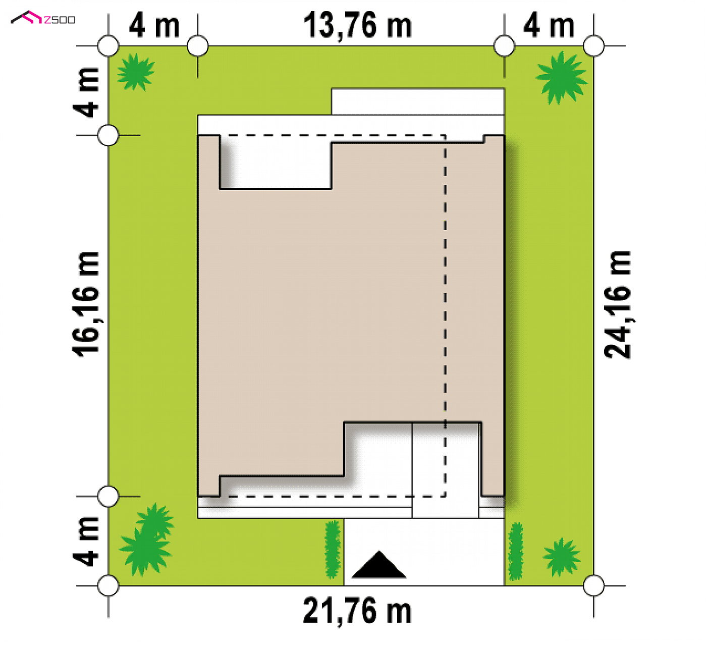 Zx123 to wyjątkowy dom z kategorii projekty domów z dachem płaskim Gotowy projekt domu - Modernistyczny dom z pełnym piętrem, garażem oraz dużymi przeszkleniami.