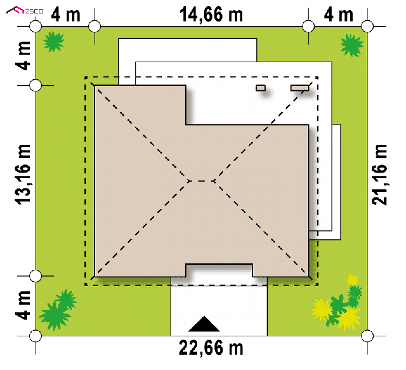 Z321 to wyjątkowy dom z kategorii projekty domów parterowych Gotowy projekt domu - Klasyczny dom parterowy z dachem kopertowym, 4 pokojami oraz dużym salonem.