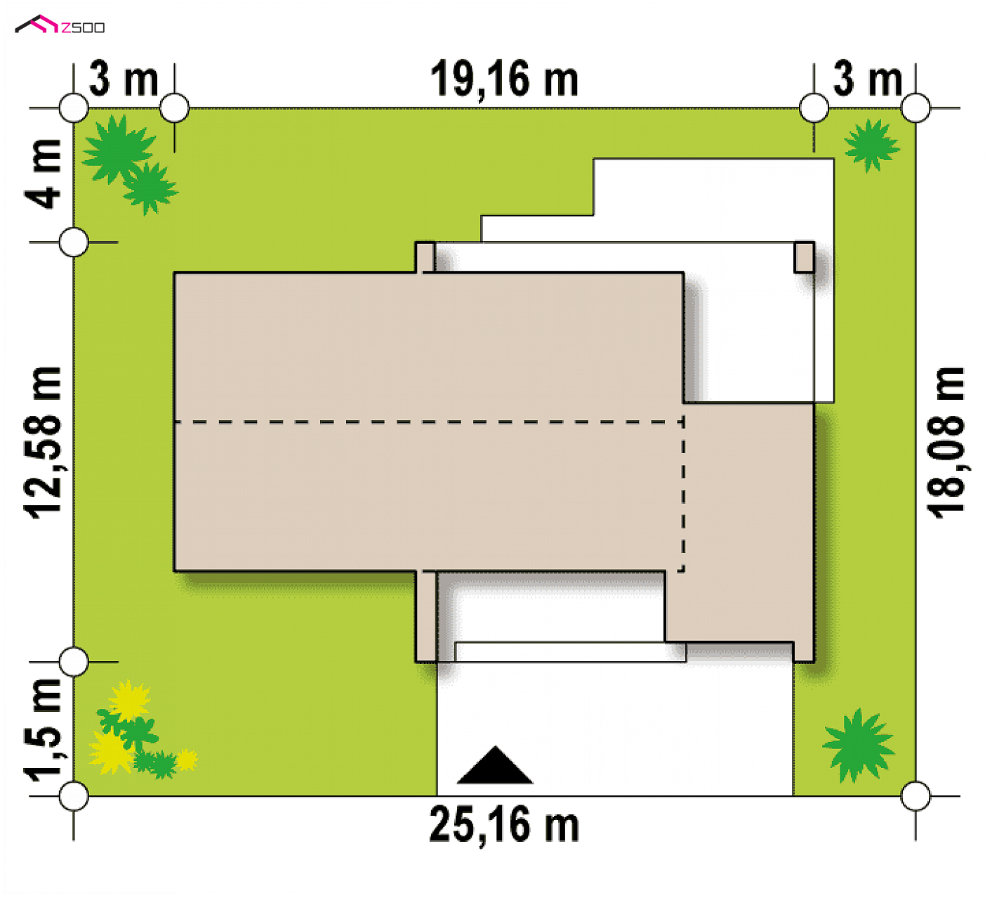 Z53 A to wyjątkowy dom z kategorii projekty domów parterowych Gotowy projekt domu - Klasyczny dom parterowy z elementem nowoczesnym,3 sypialniami oraz strefą dzieną