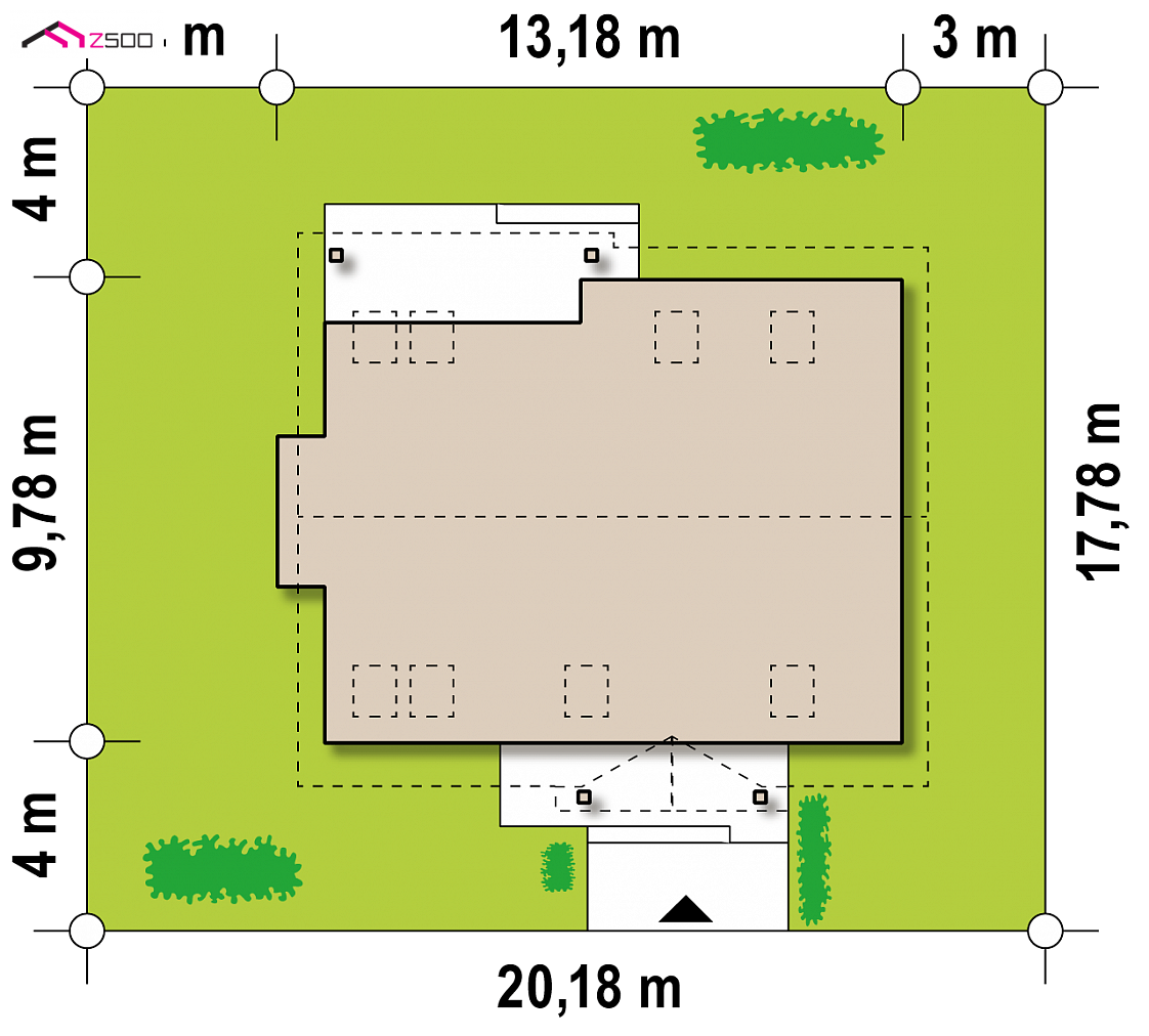 Z95 to wyjątkowy dom z kategorii projekty domów z dachem dwuspadowym Gotowy projekt domu Z95 - Ekonomiczny i łatwy w budowie dom ze stylowym wykuszem.
