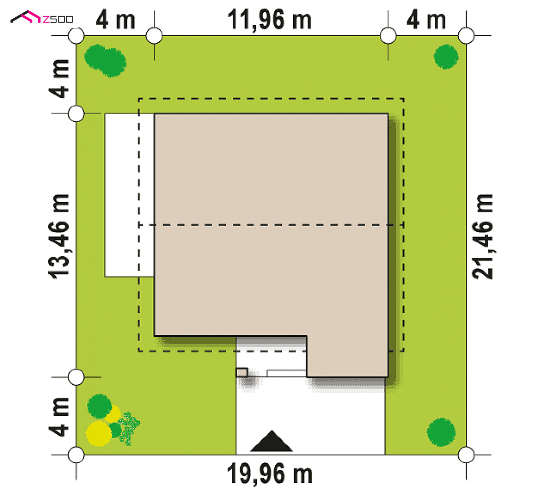 Z331 to wyjątkowy dom z kategorii projekty domów z garażem jednostanowiskowym Gotowy projekt domu Z331 - Dom z poddaszem użytkowym, garażem i gabinetem na parterze