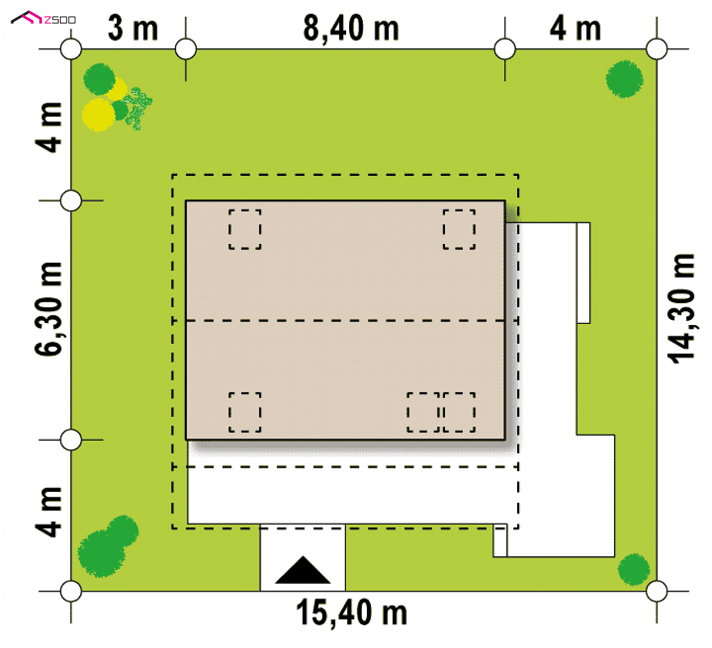 Z39 D to wyjątkowy dom z kategorii projekty domów tanich w budowie Gotowy projekt domu - Mały, przytulny dom z poddaszem, werandą od frontu, przekryty dachem dwuspadowym