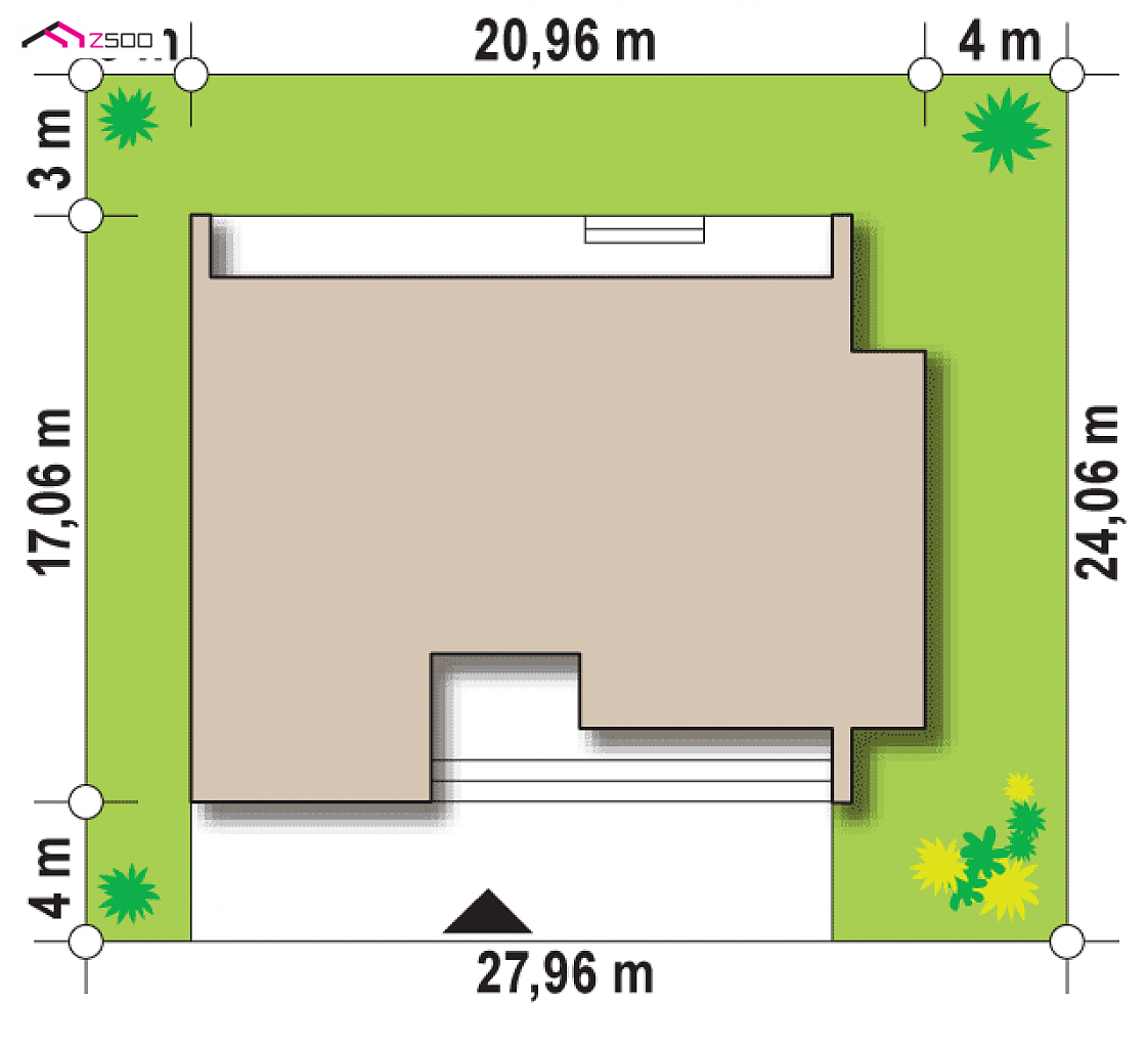 Zx72 to wyjątkowy dom z kategorii projekty domów z większą liczbą pokoi Gotowy projekt domu Zx72 - Nowoczesna parterówka z 4 sypialniami, garażem 2-stanowiskowym i dużymi oknami.