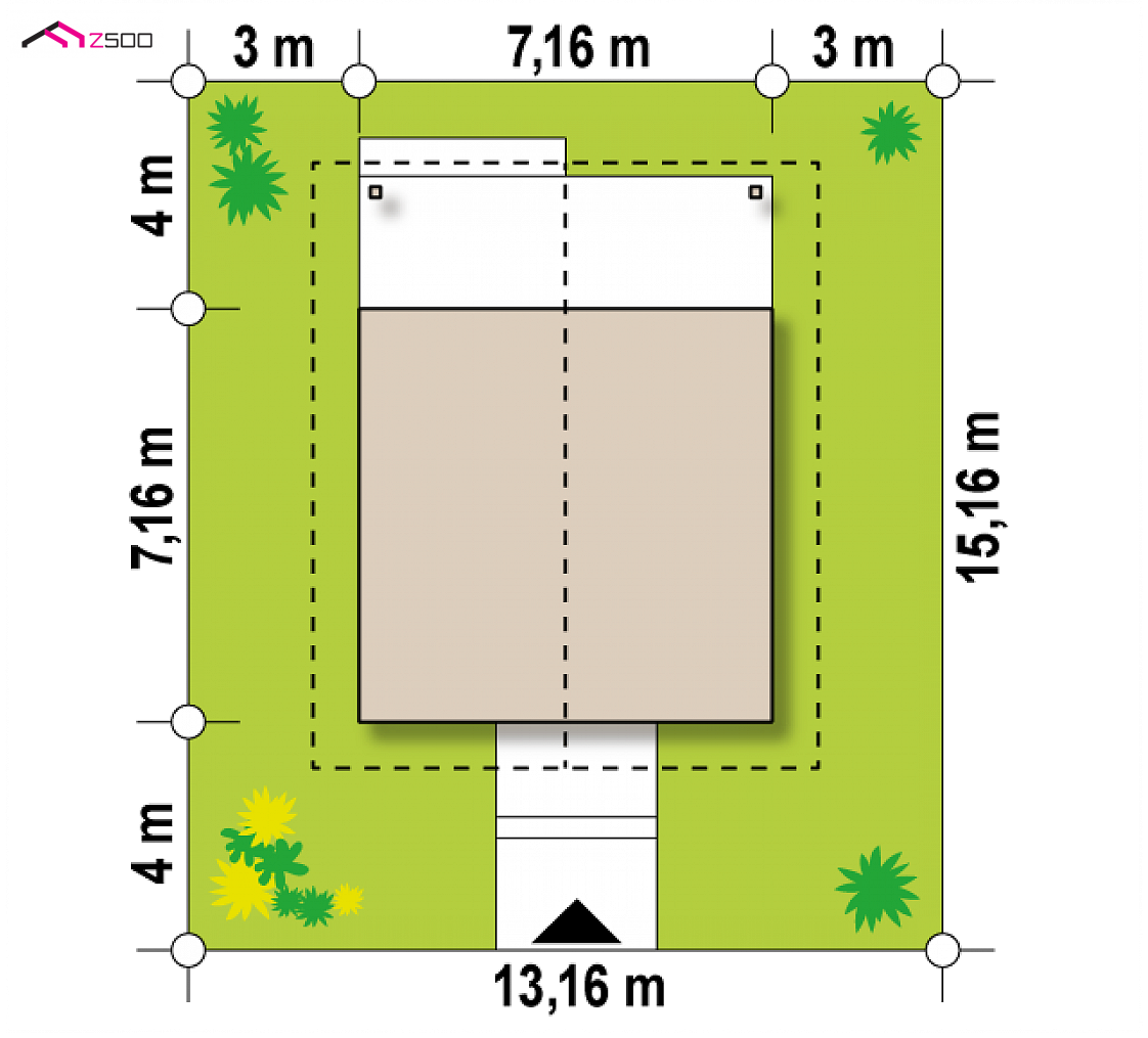 Z361 to wyjątkowy dom z kategorii projekty domów tanich w budowie Gotowy projekt domu Z361 - Mały dom z werandą