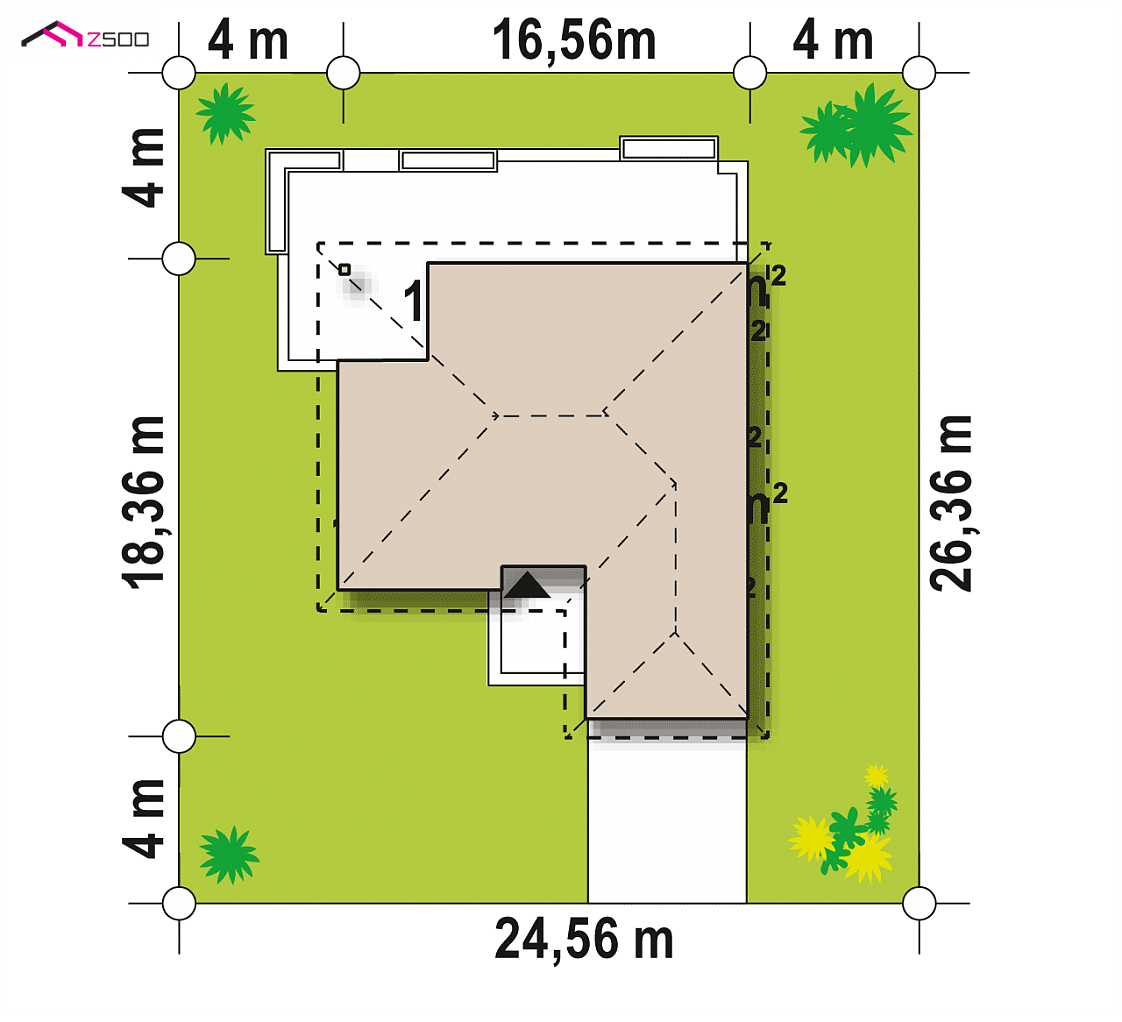 Z301 NF40 to wyjątkowy dom z kategorii projekty domów z większą liczbą pokoi Gotowy projekt domu Z301 NF40 - Wersja projektu w standardzie NF40