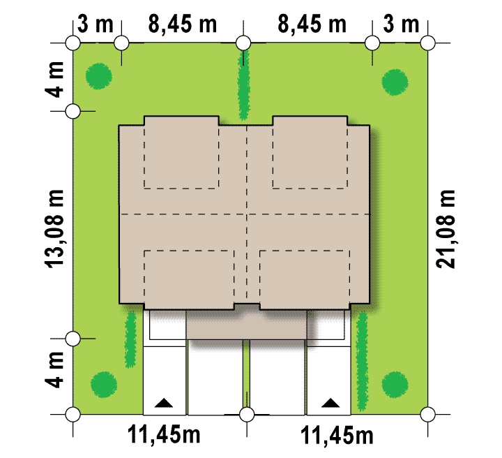 Zb5 NF40 to wyjątkowy dom z kategorii projekty domów w zabudowie szeregowej Gotowy projekt domu Zb5 NF40 - Wersja projektu w standardzie NF40