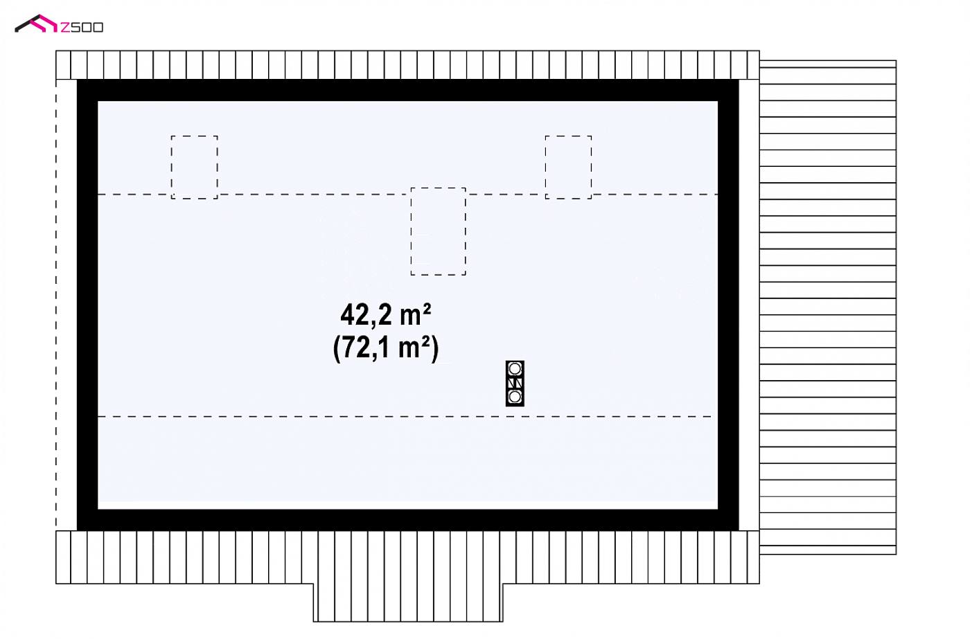 Z12 D L ztb HB to wyjątkowy dom z kategorii projekty domów parterowych Gotowy projekt domu - odbicie lustrzane z zadaszonym tarasem w technologii H-Block firmy Solcraft