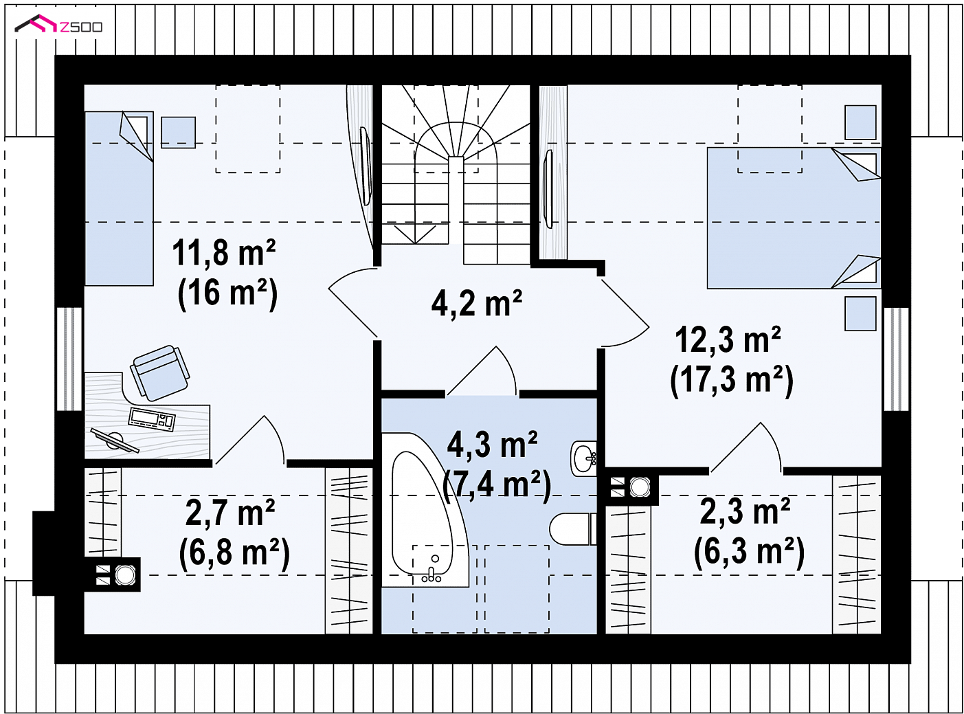 Z34 HB to wyjątkowy dom z kategorii projekty domów do 100 m2 Gotowy projekt domu - Projekt domu na małą działkę w technologii H-Block firmy Solcraft