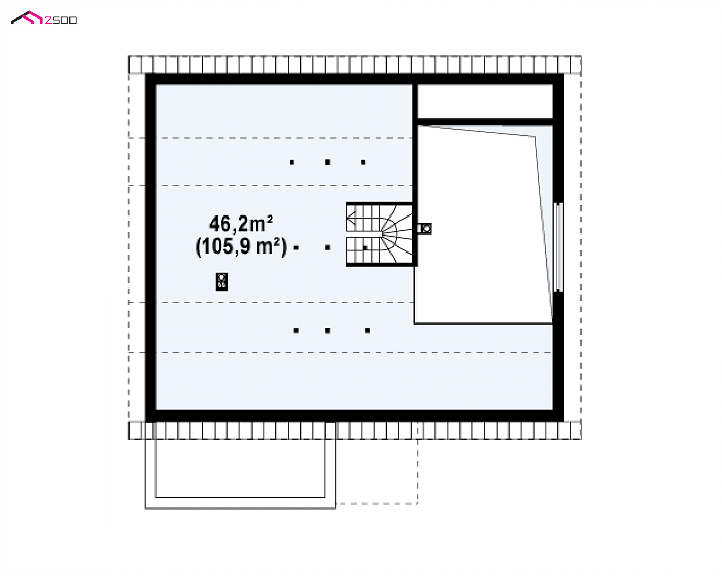 Z202 HB to wyjątkowy dom z kategorii projekty domów do 120 m2 Gotowy projekt domu - Funkcjonalny, dom z dachem dwuspadowym