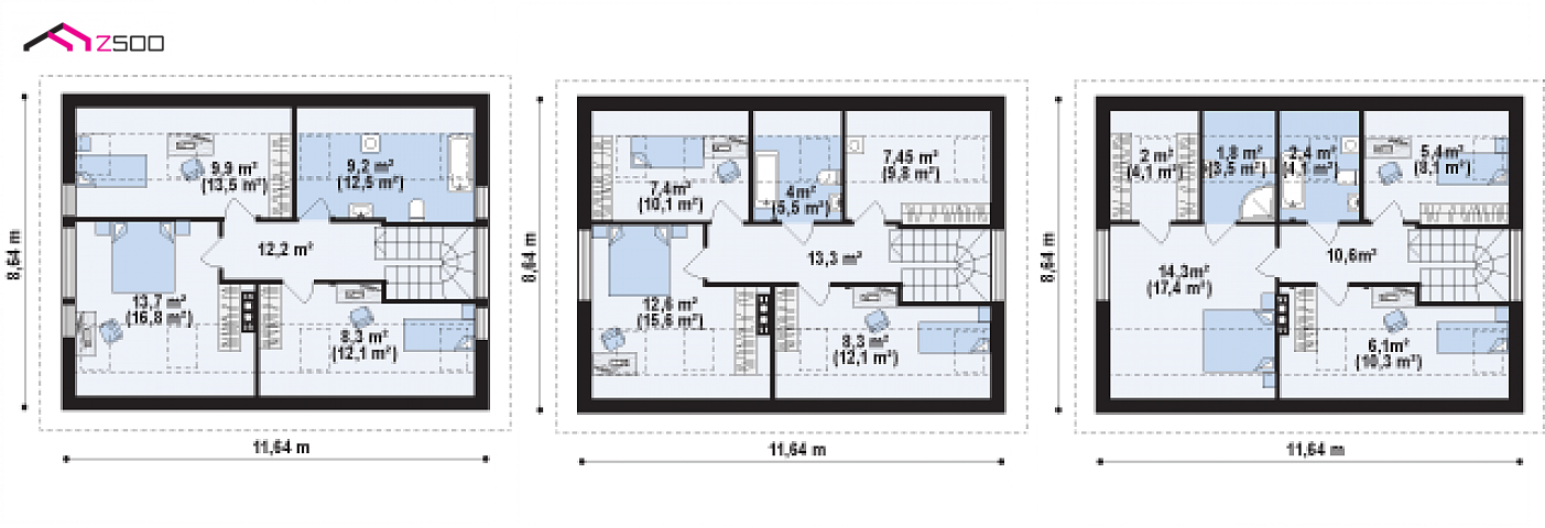 Z255 a HB to wyjątkowy dom z kategorii projekty domów do 80 m2 Gotowy projekt domu - Kompaktowy dom z kuchnią i kotłownią