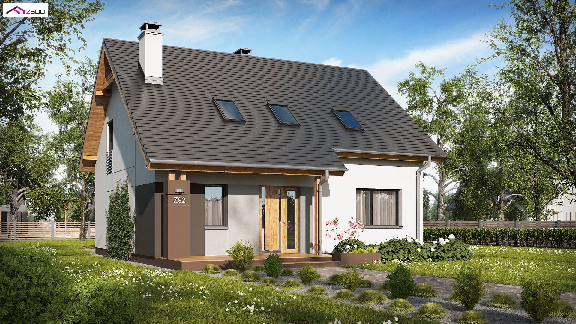 Z92 D to wyjątkowy dom z kategorii projekty domów jednorodzinnych Gotowy projekt domu - Wygodny dom z dużą kotłownią na paliwo stałe, pralnią oraz pokojem na parterze.