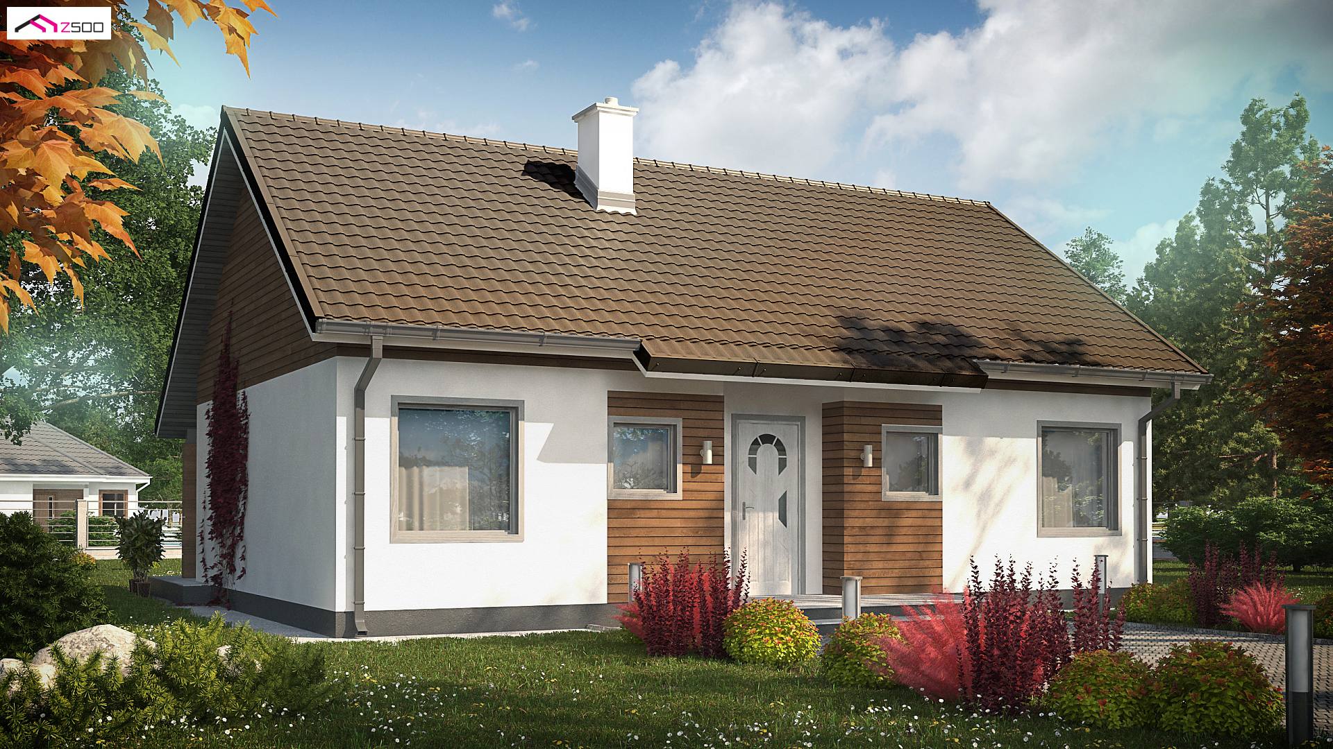 Z7 D 35 to wyjątkowy dom z kategorii projekty domów jednorodzinnych Gotowy projekt domu - Wersja projektu Z7 w technologii szkieletowej z kątem nachylenia dachu 35 stopni