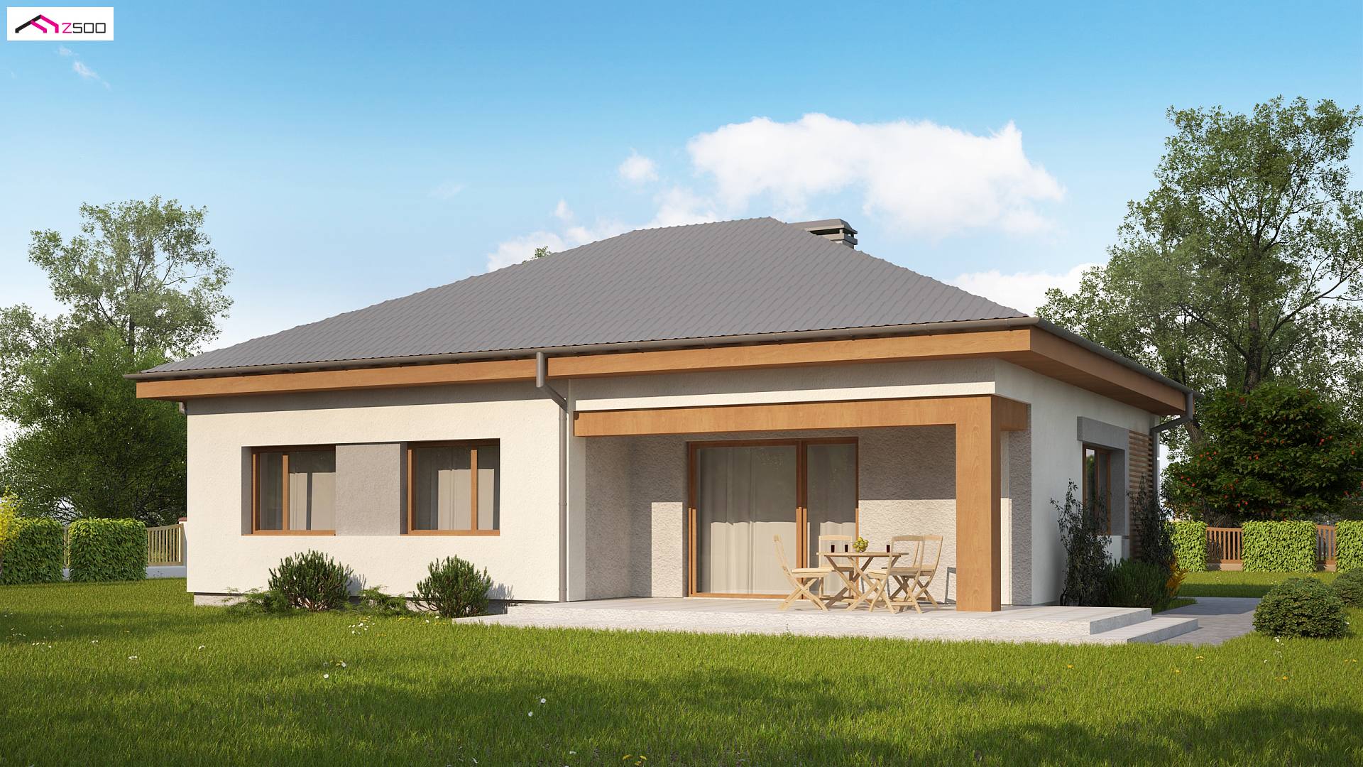 Z273 D a to wyjątkowy dom z kategorii projekty domów jednorodzinnych Gotowy projekt domu - Powiększona wersja projektu z273 z kotłownią na paliwo stałe