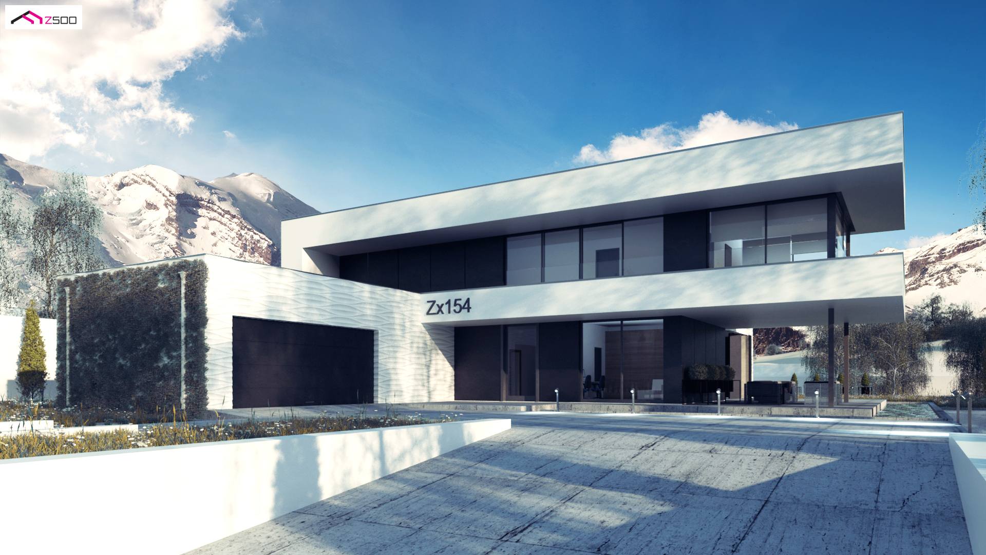 Zx154 to wyjątkowy dom z kategorii projekty domów jednorodzinnych Gotowy projekt domu - Nowoczesny dom o powierzchni ponad 200m2 z zielonymi elewacjami.