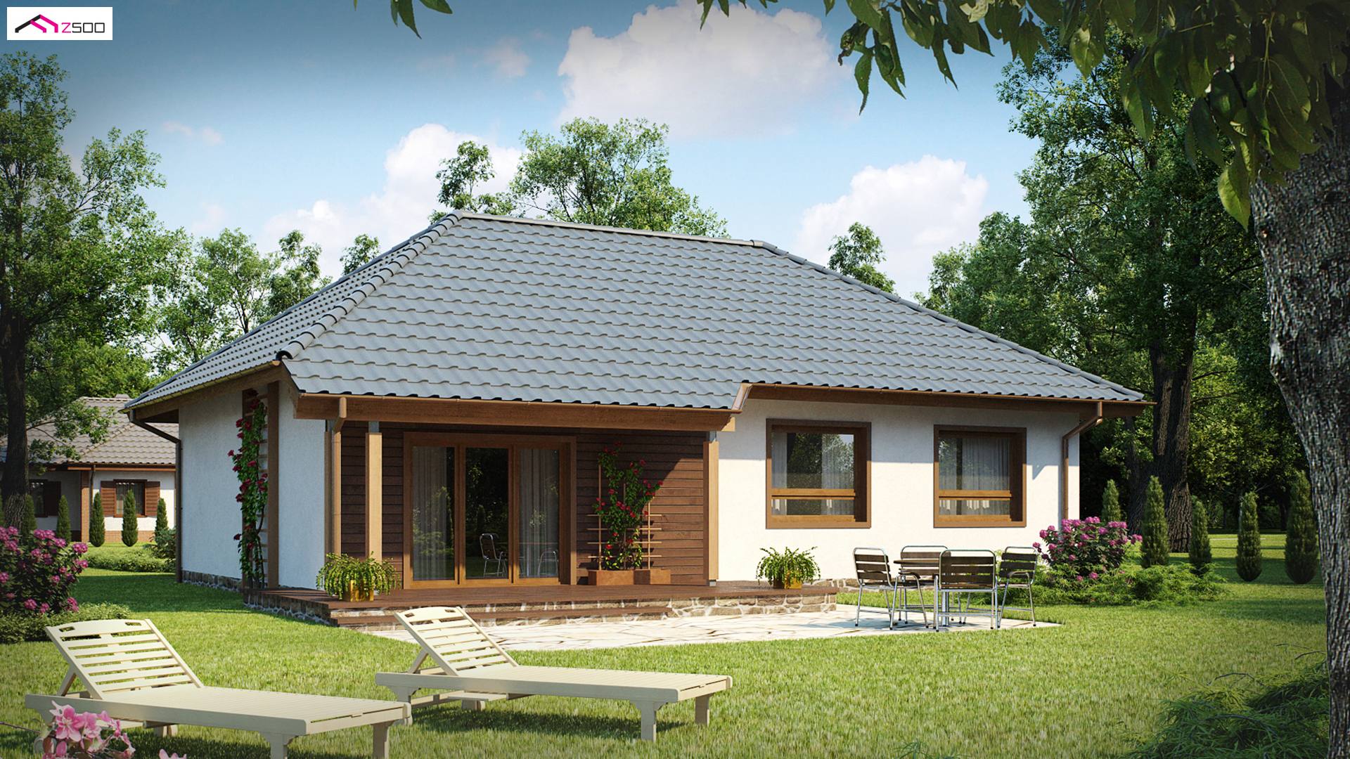 Z69 HB to wyjątkowy dom z kategorii projekty domów jednorodzinnych Gotowy projekt domu - Wygodny, parterowy dom w technologii H-Block firmy Solcraft