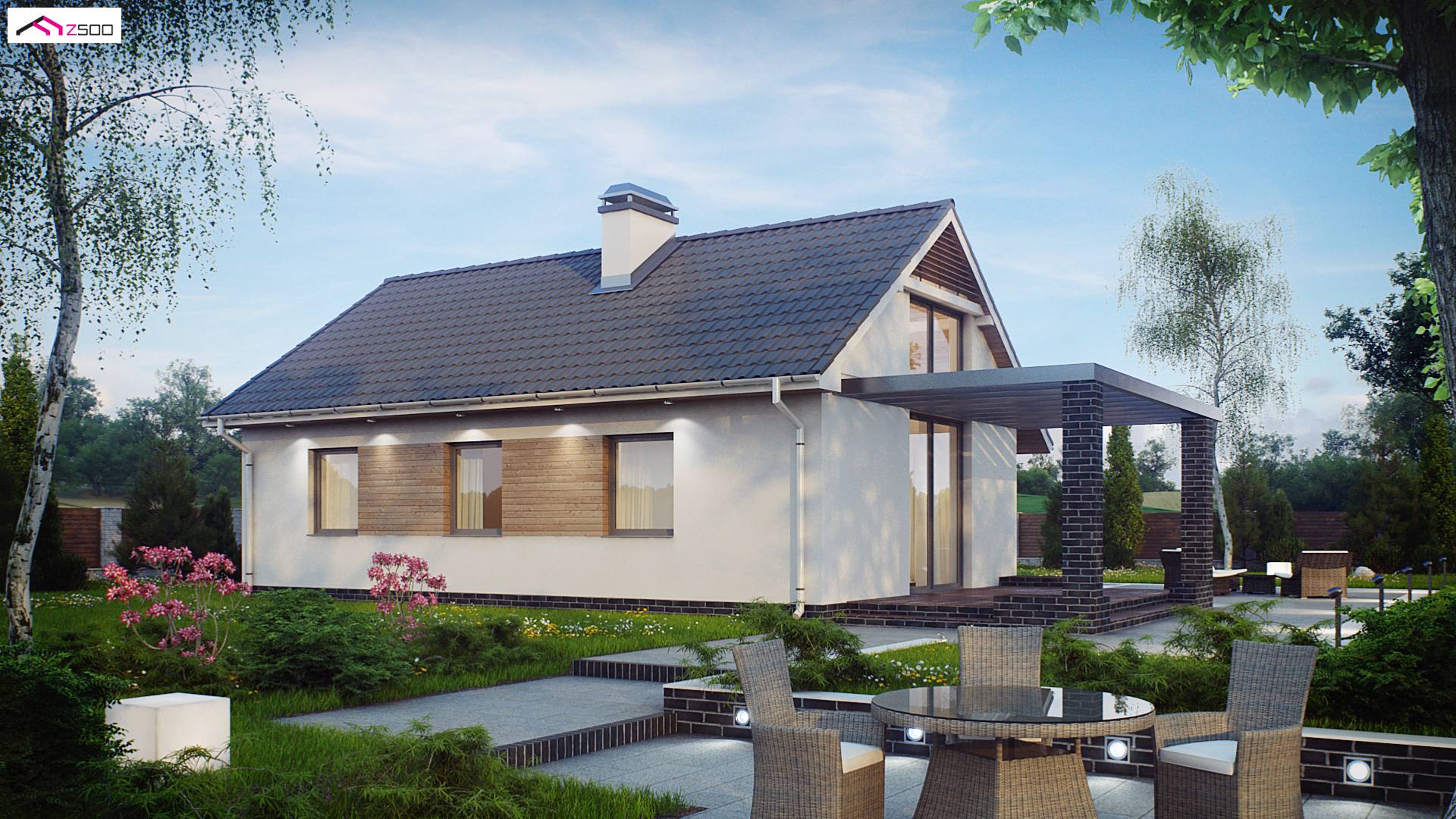 Z139 HB to wyjątkowy dom z kategorii projekty domów jednorodzinnych Gotowy projekt domu - Parterowy dom w technologii H-Block firmy Solcraft