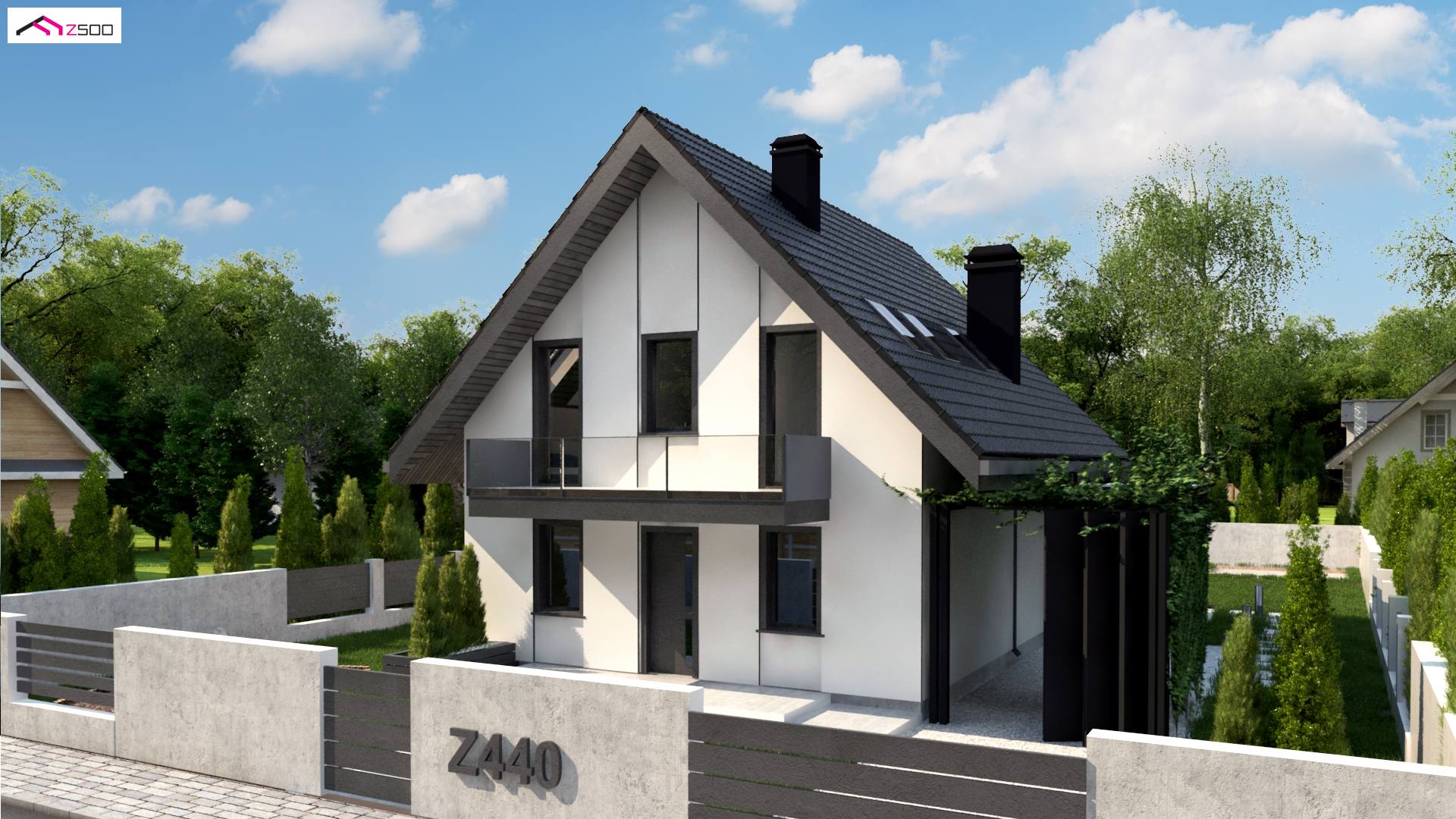 Z440 D to wyjątkowy dom z kategorii projekty domów jednorodzinnych Gotowy projekt domu - Mały dom, duże możliwości...
Dom z 3 sypialniami i salonem z antresolą