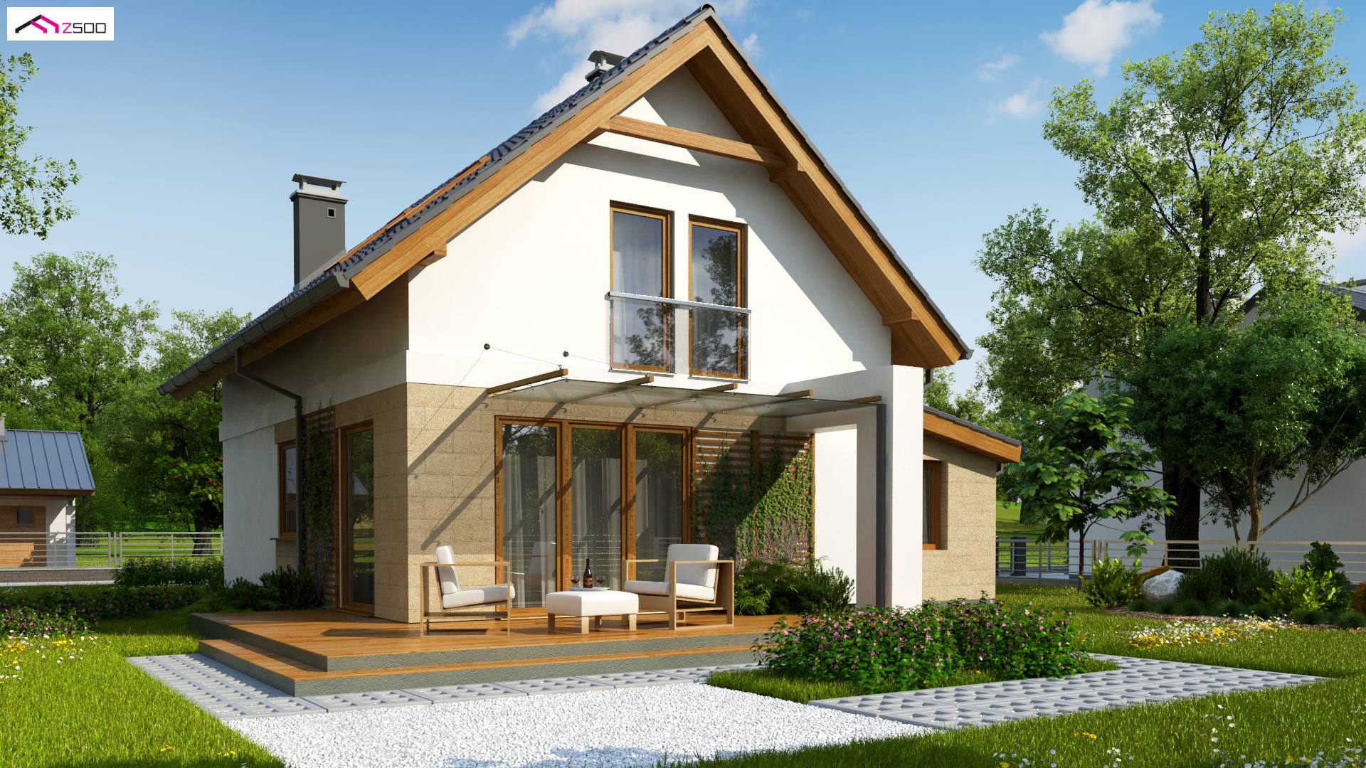 Z177 D GL to wyjątkowy dom z kategorii projekty domów jednorodzinnych Gotowy projekt domu -