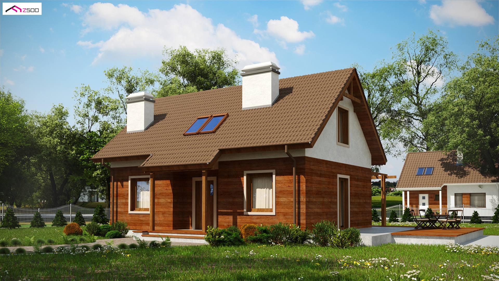 Z34 D to wyjątkowy dom z kategorii projekty domów jednorodzinnych Gotowy projekt domu - Projekt domu na małą działkę, w technologii drewnianej.