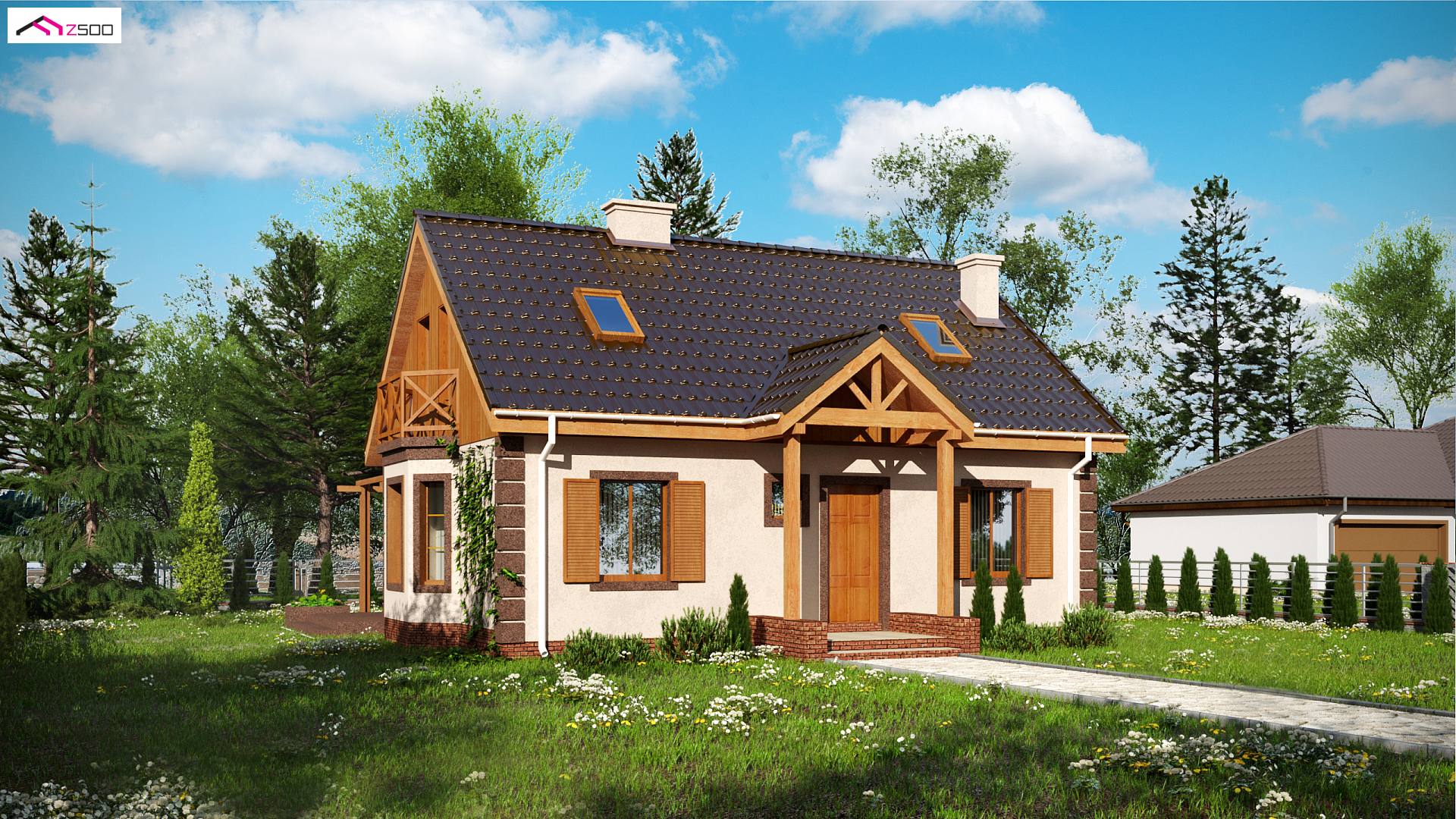 Z14 D w bl to wyjątkowy dom z kategorii projekty domów jednorodzinnych Gotowy projekt domu - w technologii drewnianej, z wykuszem i balkonem