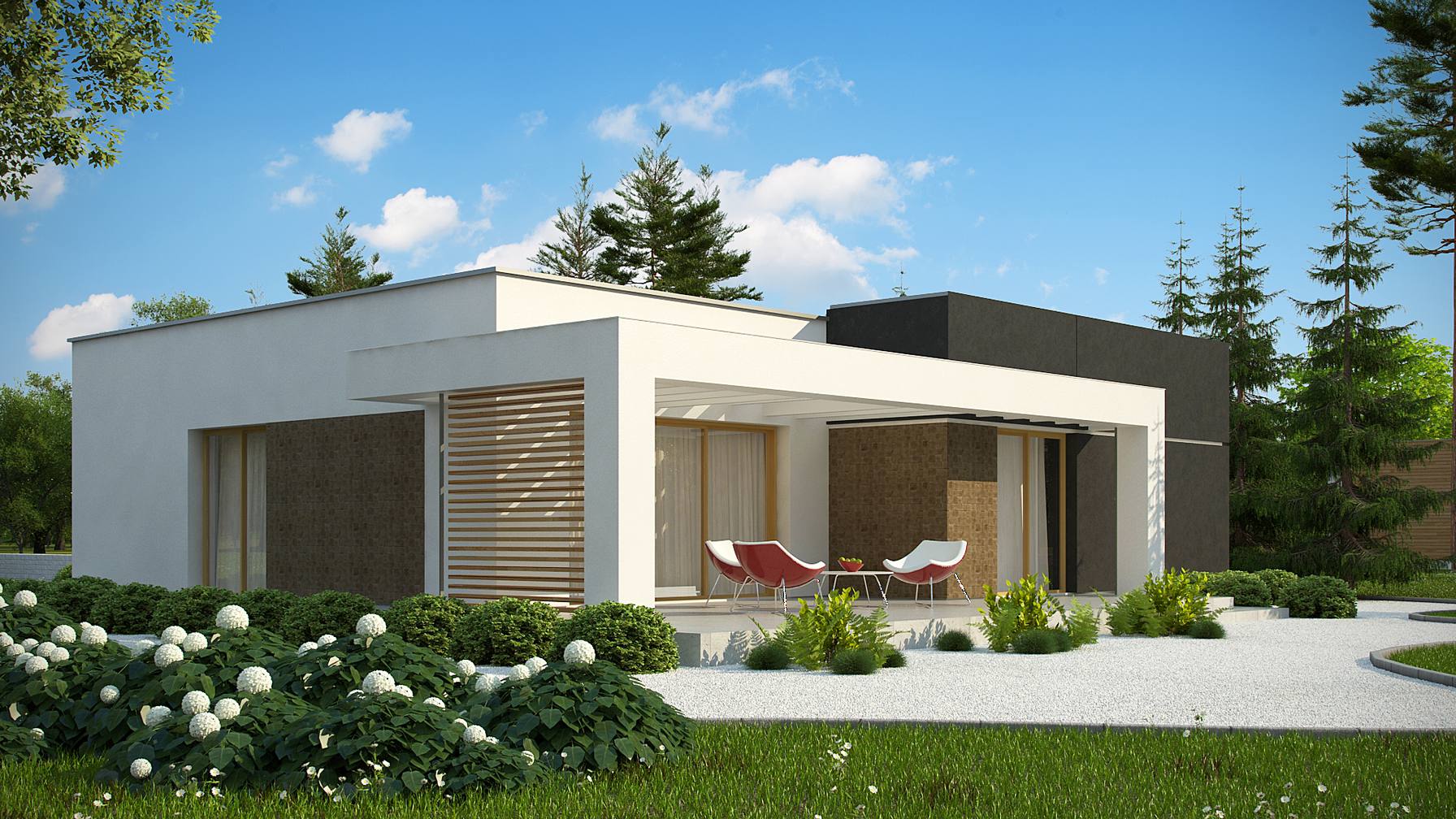 Projekt domu Zx105 D B Kompaktowy dom w nowoczesnym stylu z trzema