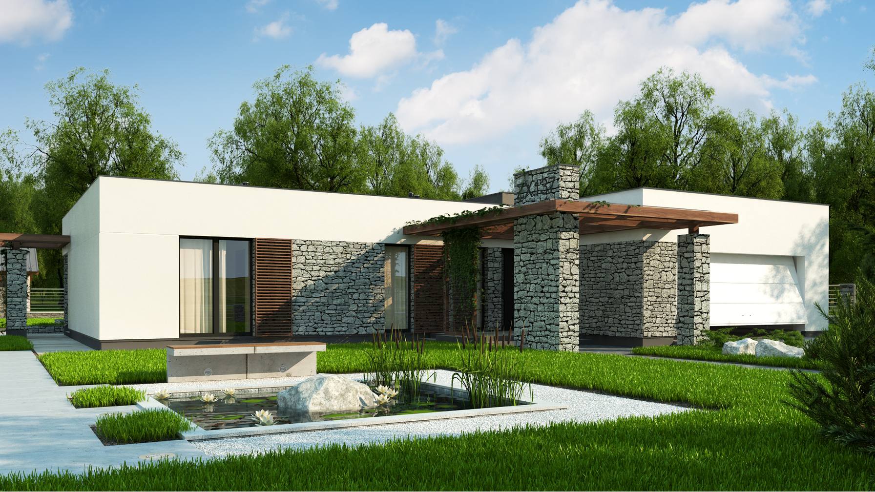 Projekt domu Zx137 D Nowoczesny dom parterowy z garażem