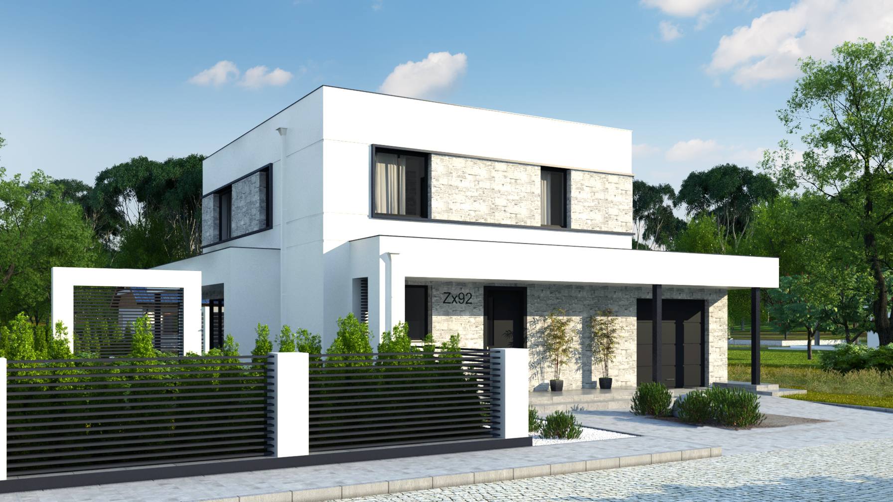 Projekt domu Zx92 GP Wariant projektu Zx92 z garażem