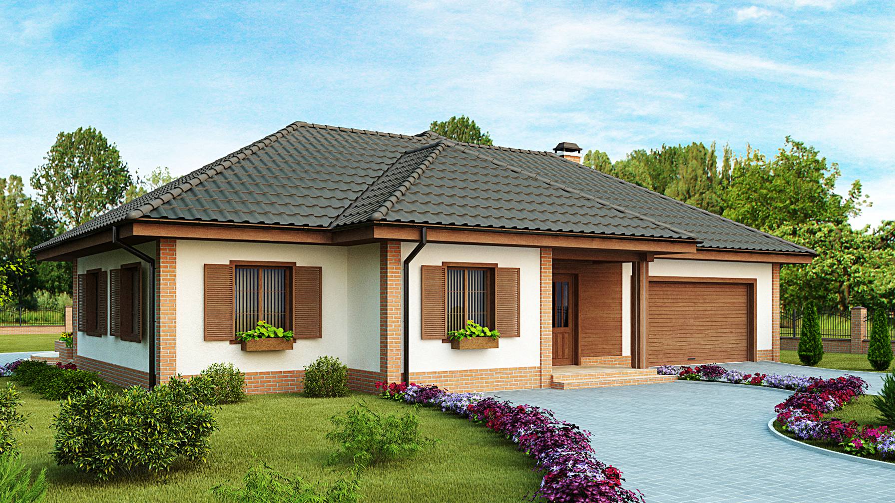 Дизайн крыши одноэтажного дома крыши