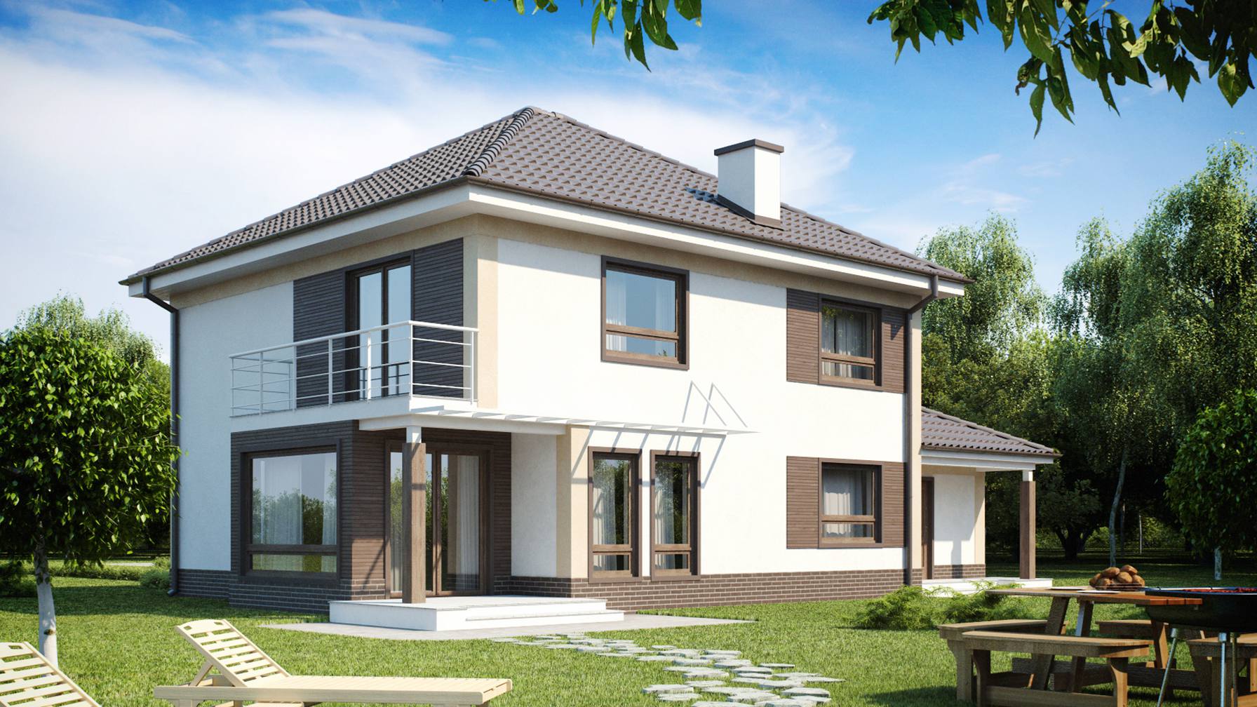 やーページ Projekt domu Zx12 Tradycyjna bryła we współczesnej oprawie z