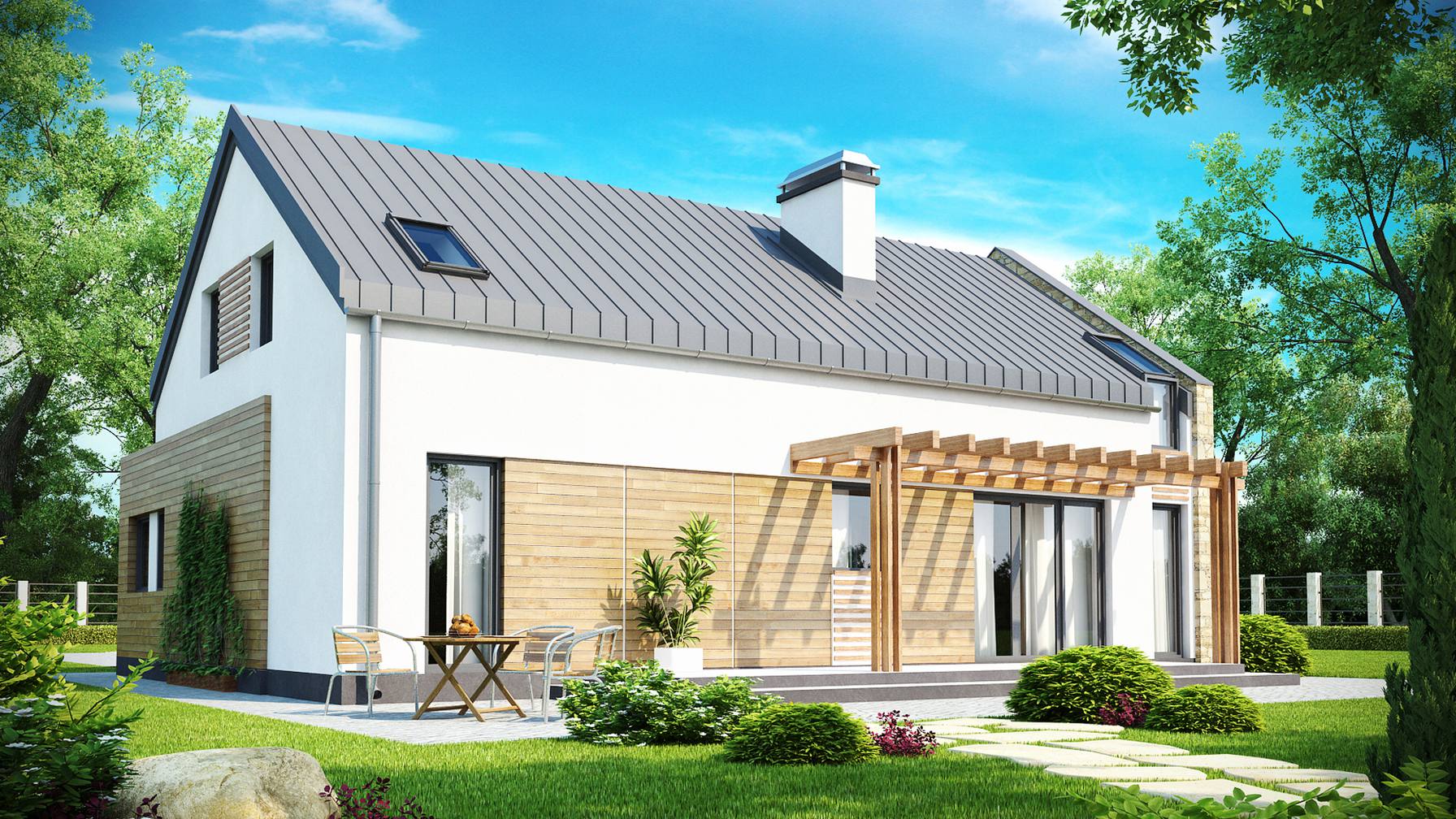 Projekt domu Zx38 Współczesny dom z poddaszem i garażem, aż