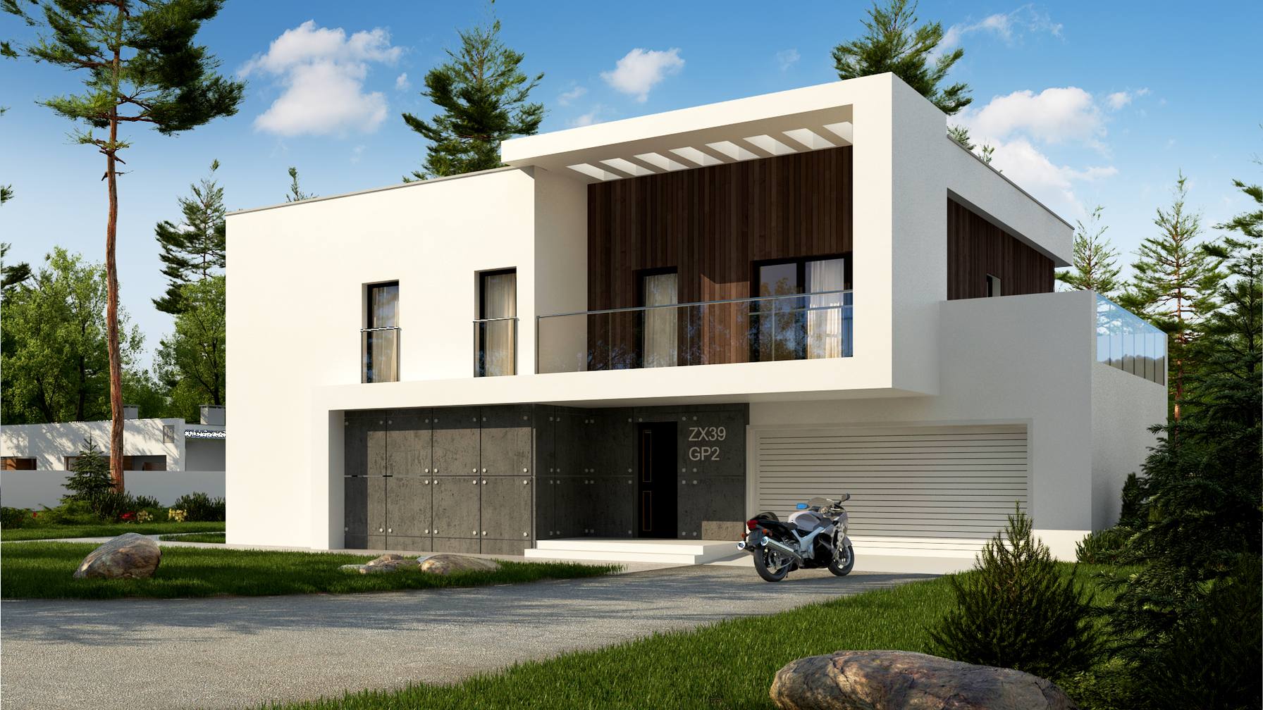 Projekt domu Zx39 GP2 wersja z garażem dwustanowiskowym